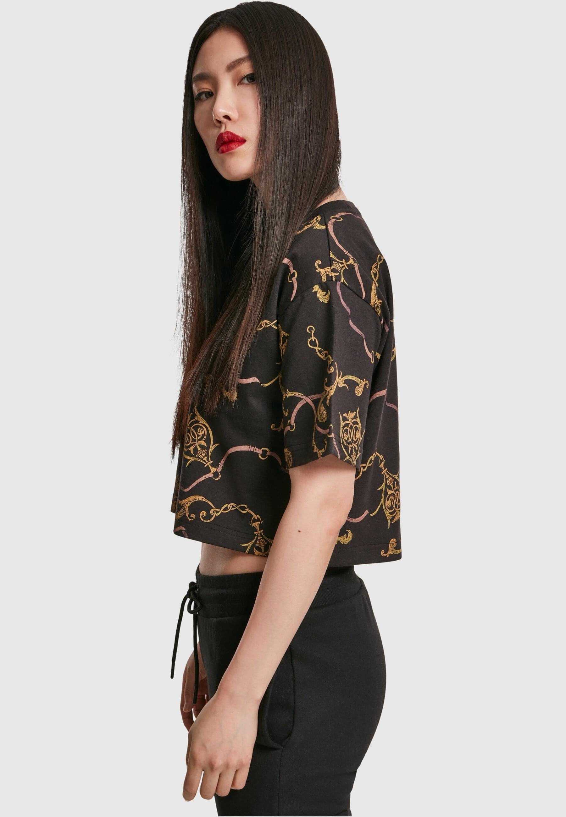 (1-tlg) Luxury URBAN Damen Ladies Print Short AOP Kurzarmshirt Oversized Tee CLASSICS
