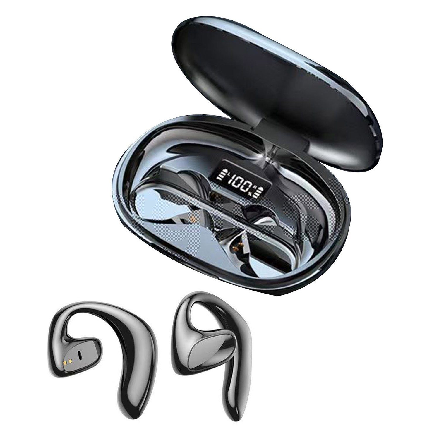 MAGICSHE Knochenleitungs-Headset 5.1 Bluetooth-Kopfhörer (Bluetooth) Schwarz