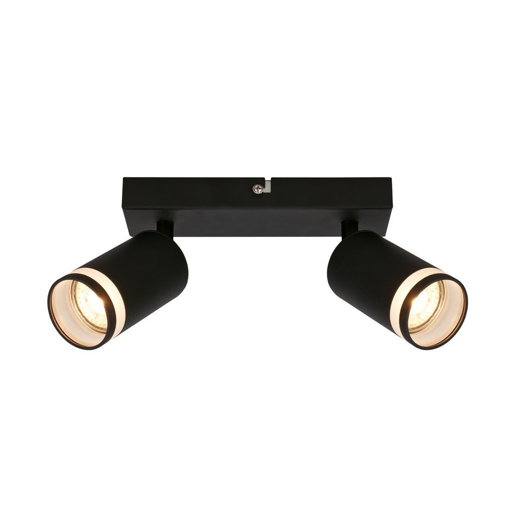 Briloner Leuchten LED Deckenleuchte 2832025, ohne Leuchtmittel, 2700K - Extra-Warmweiß, Deckenleuchte 20cm Schwarz GU10 max. 9W Wohnzimmer Schlafzimmer Küche