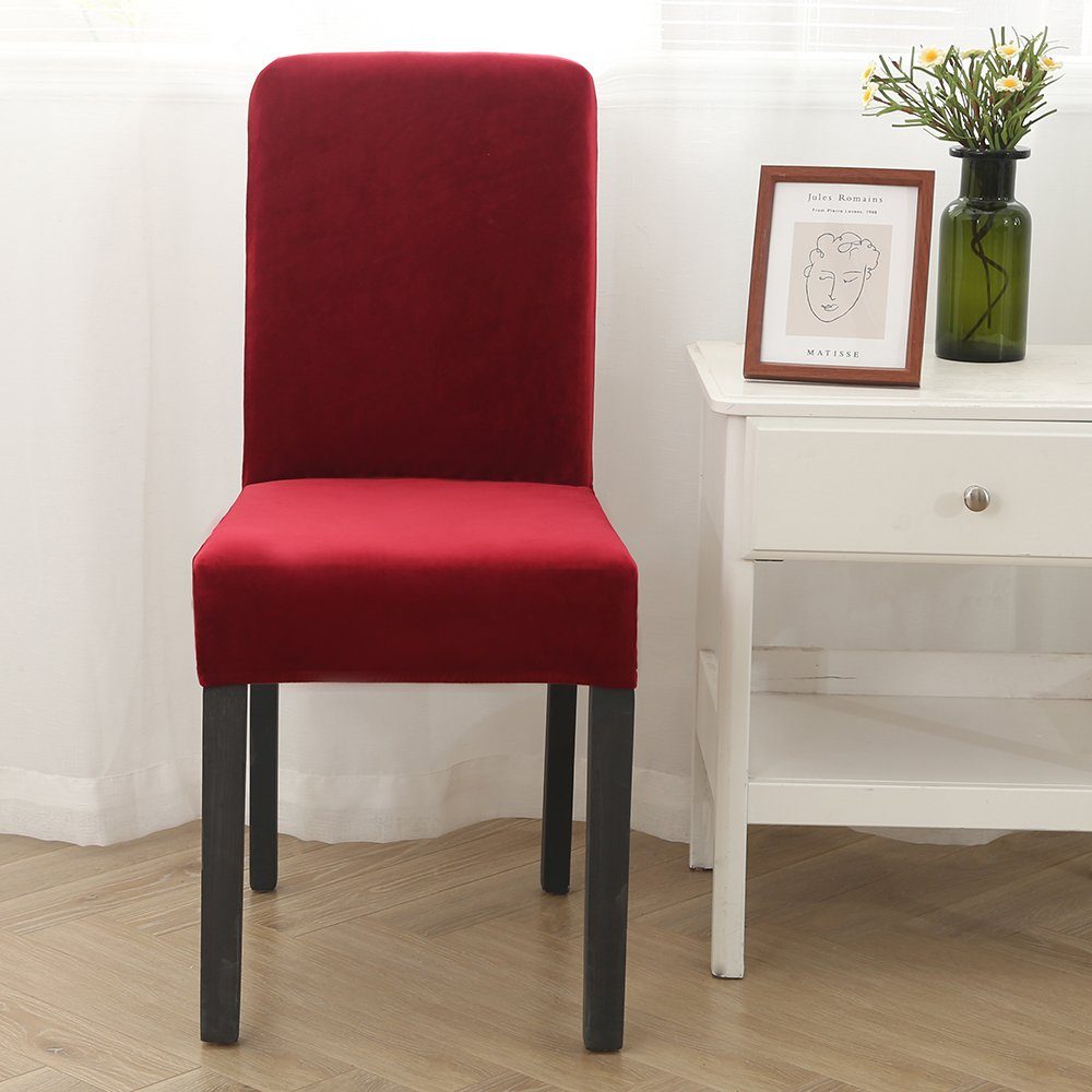 Rosnek Stuhlhusse Wasserdichter,Stretch,Samt,Einfarbig Esszimmer Hochzeit D günstig online kaufen