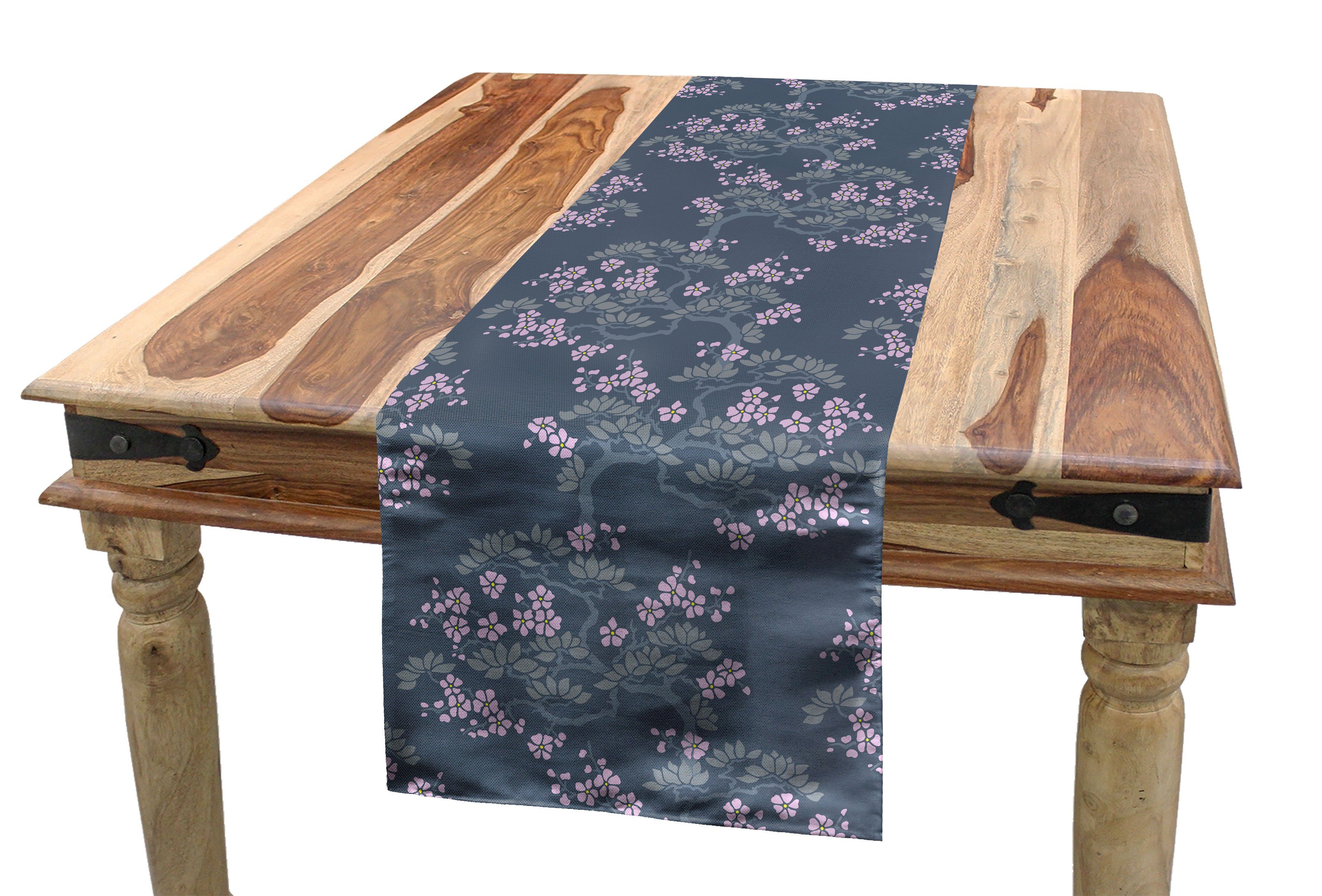 Abakuhaus Tischläufer Esszimmer Küche Rechteckiger Dekorativer Tischläufer, Blatt Japanische Pflaumen-Blüten