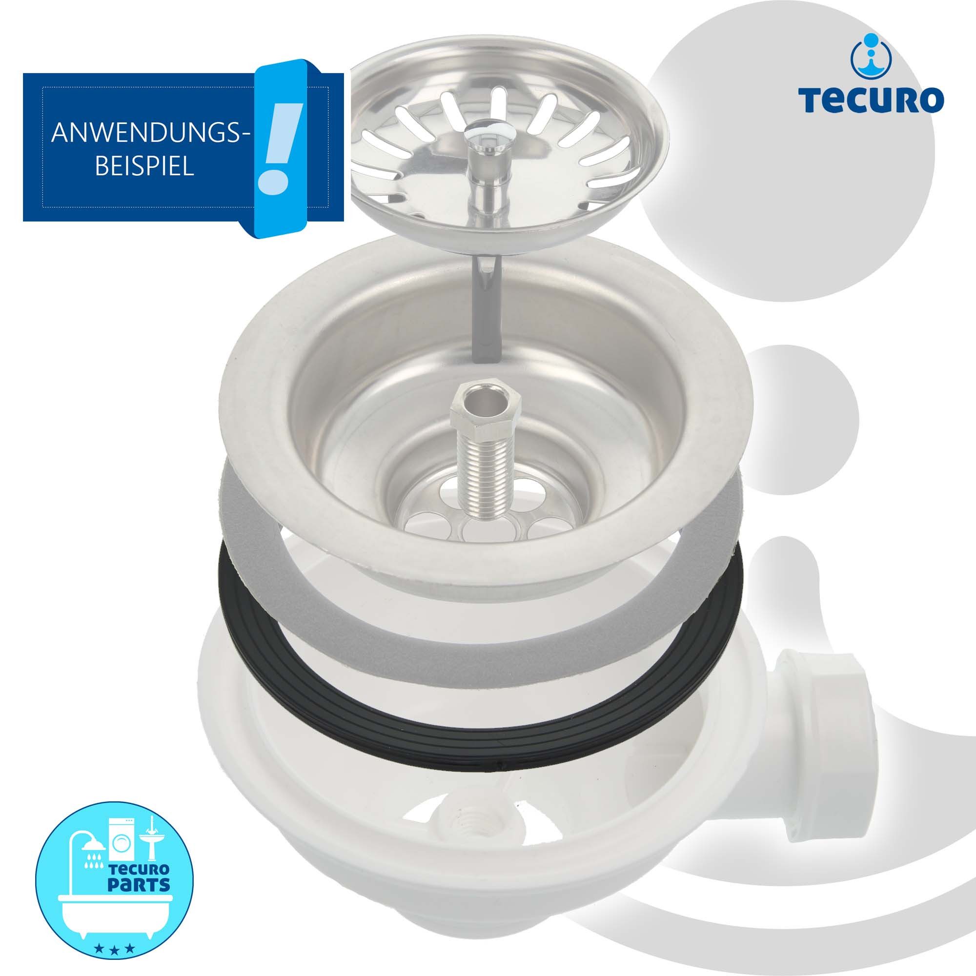 tecuro Siphon Gummi-Dichtung für Siebkorb 3 1/2" Ø 110 mm x Ø 86 mm x 5 mm – Bild 4 von 5