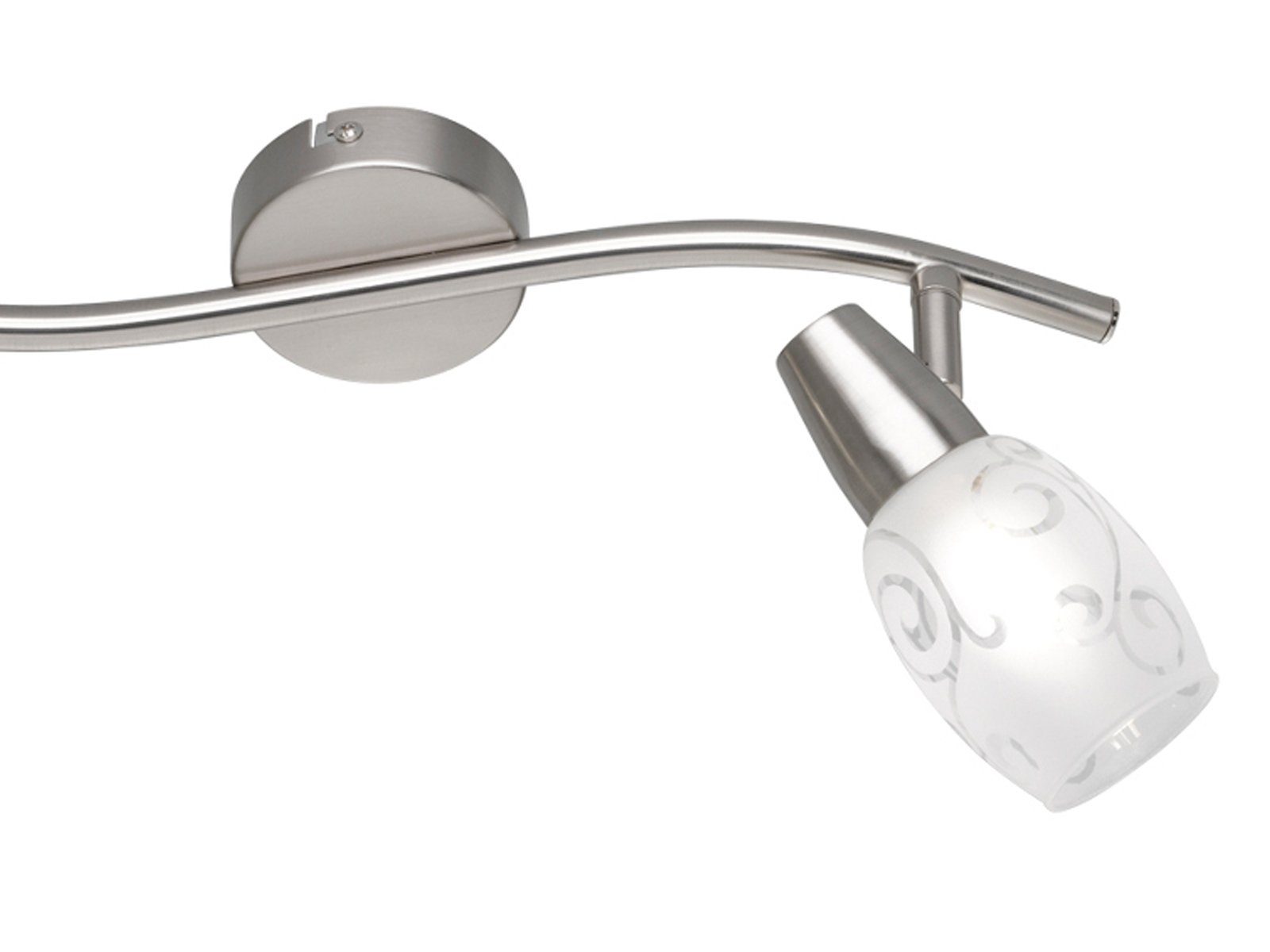 Reality Leuchten LED Deckenstrahler, Dimmfunktion, LED wechselbar, Warmweiß, innen, Designklassiker Deckenleuchte 2-flammig Glas Lampenschirm