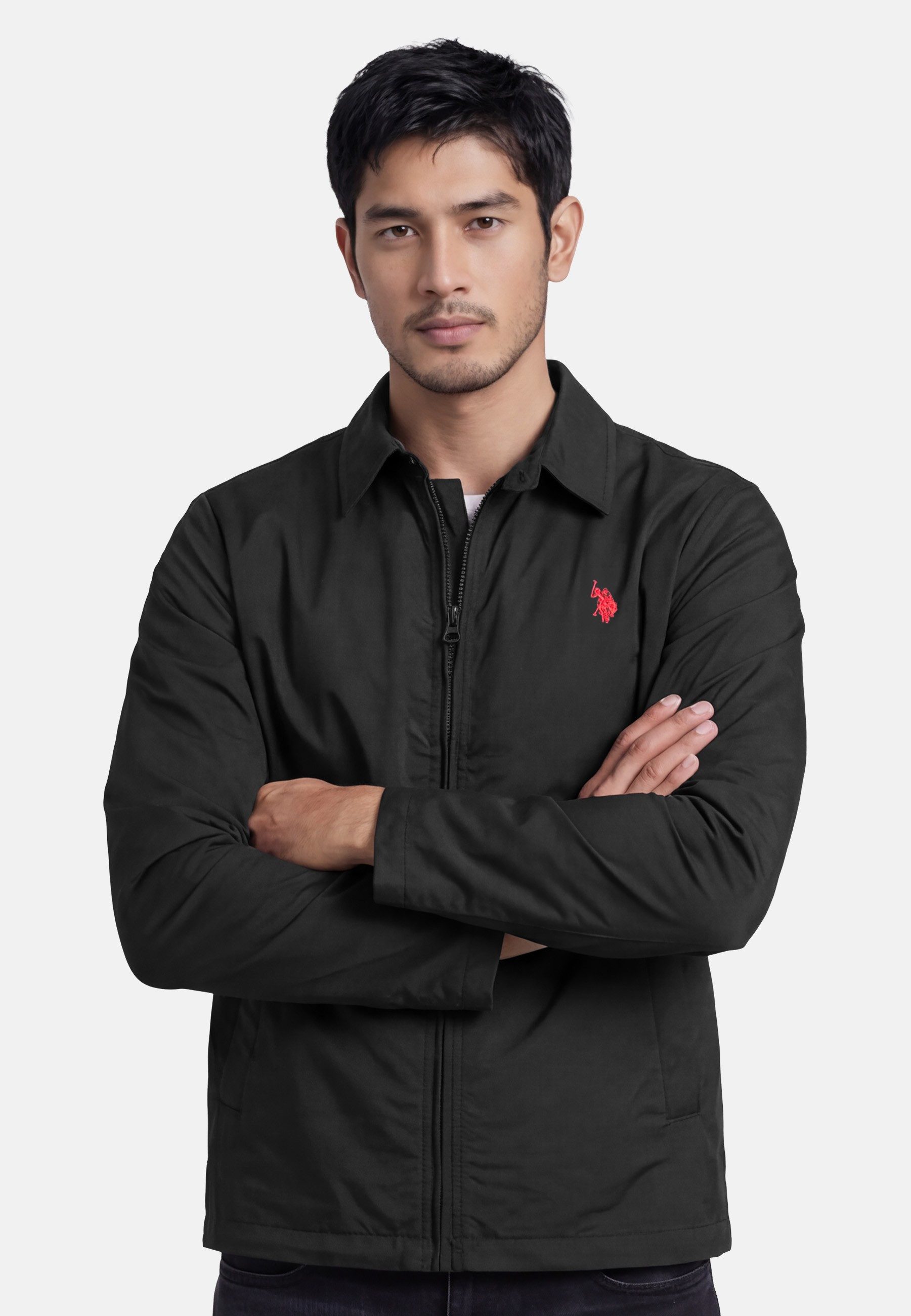 U.S. Polo Assn. Hemdjacke USMaverrick - Herren Übergangsjacke leicht – Freizeitjacke mit Stretch Leichte Jacke mit Reißverschluss und Seitentaschen