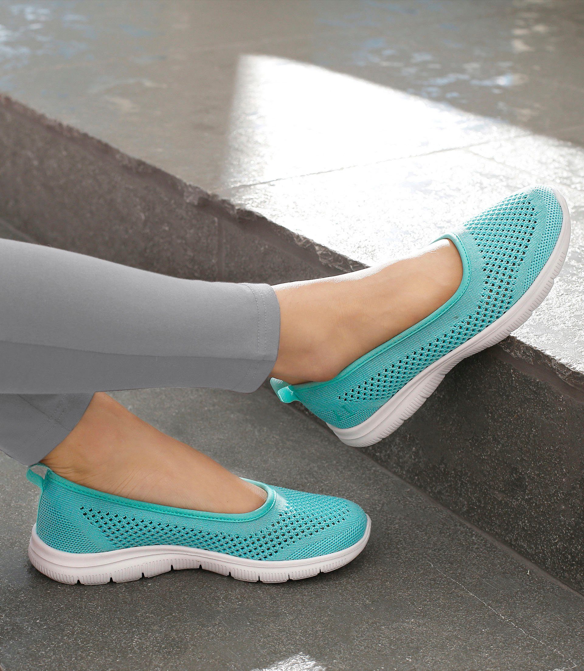 Innensohle Mesh, Sneaker mint VEGAN ultraleichter Ballerinas aus Slipper,Freizeitschuh weicher LASCANA