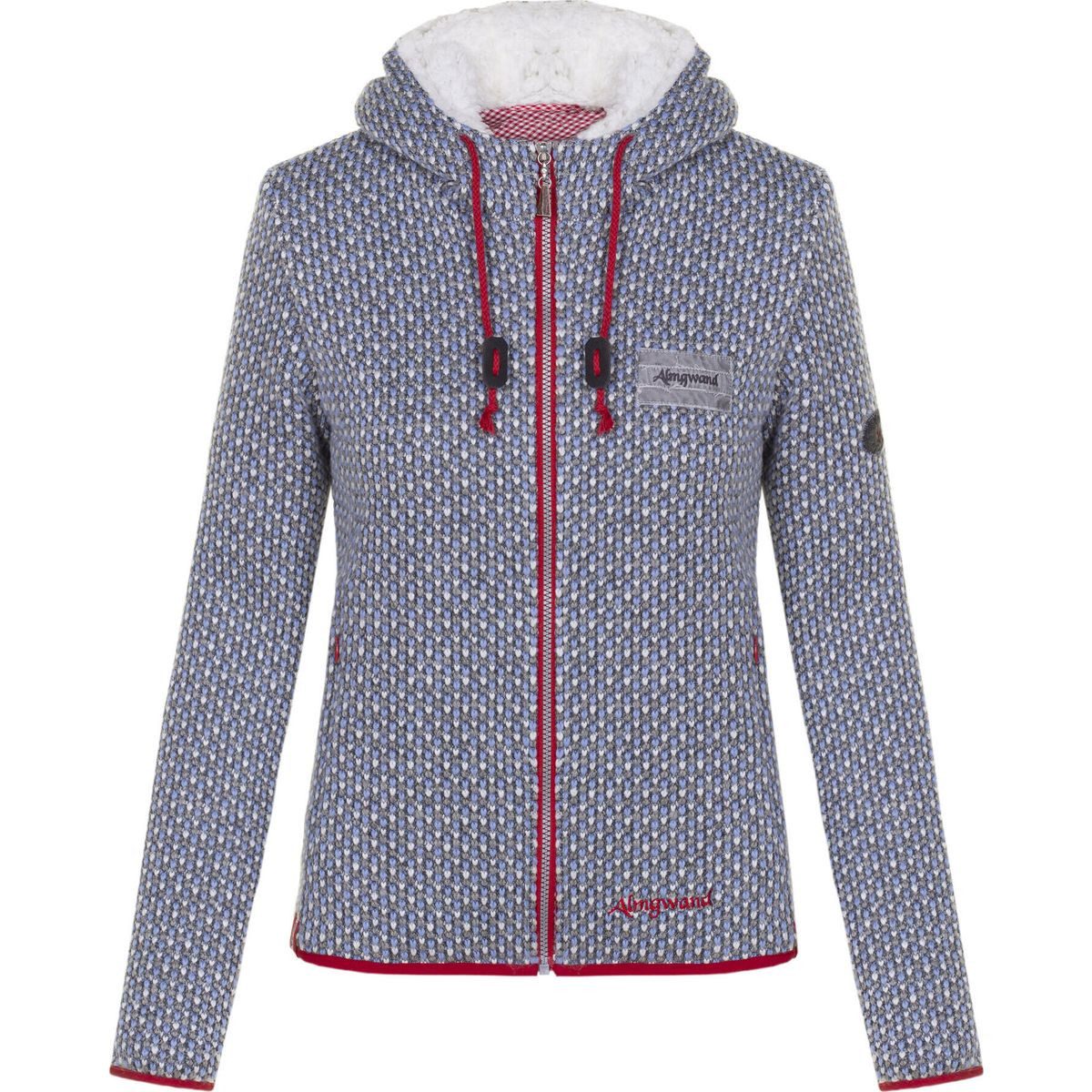 Almgwand Fleecepullover Münsterhöhe Stylische Strickfleece-Jacke mit Wollanteil, Teddyplüsch-Kapuze und