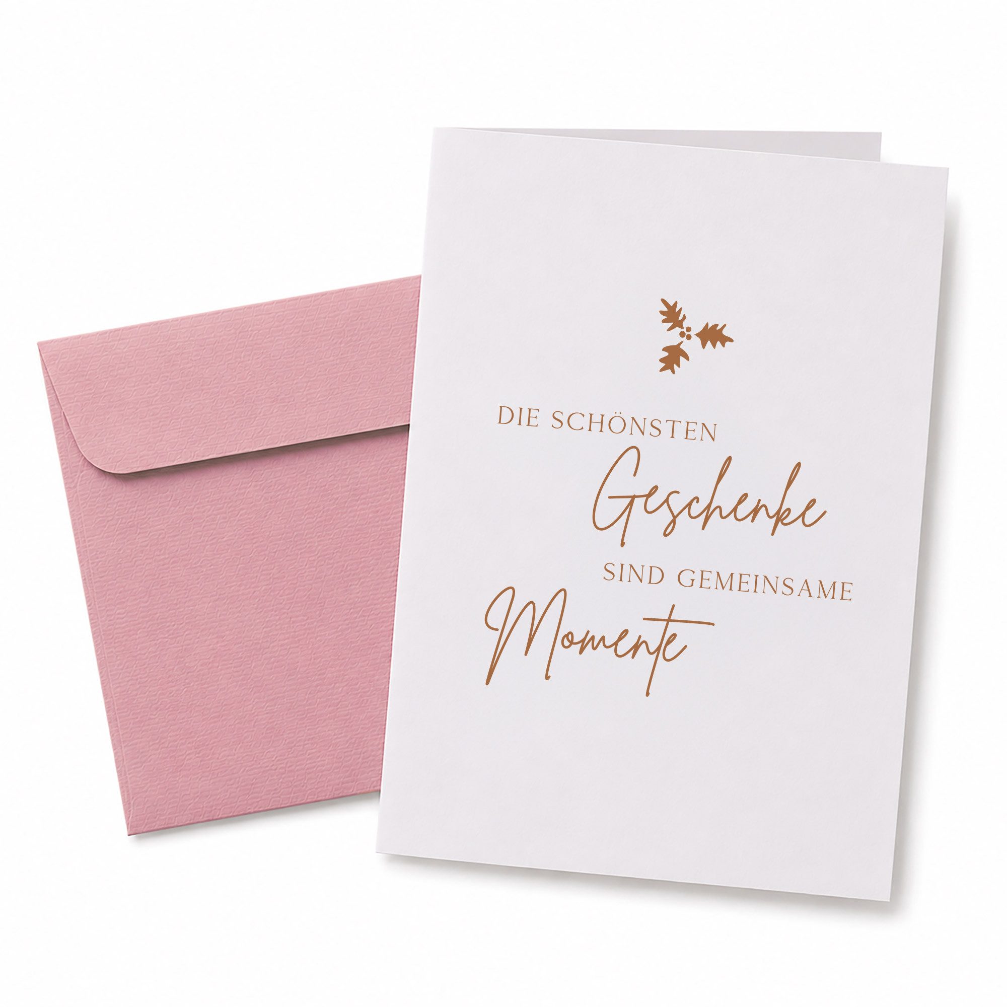 Bow & Hummingbird Weihnachtskarte Edle Weihnachtskarte mit Spruch „Die schönsten Geschenke“, aus 100% Recyclingpapier