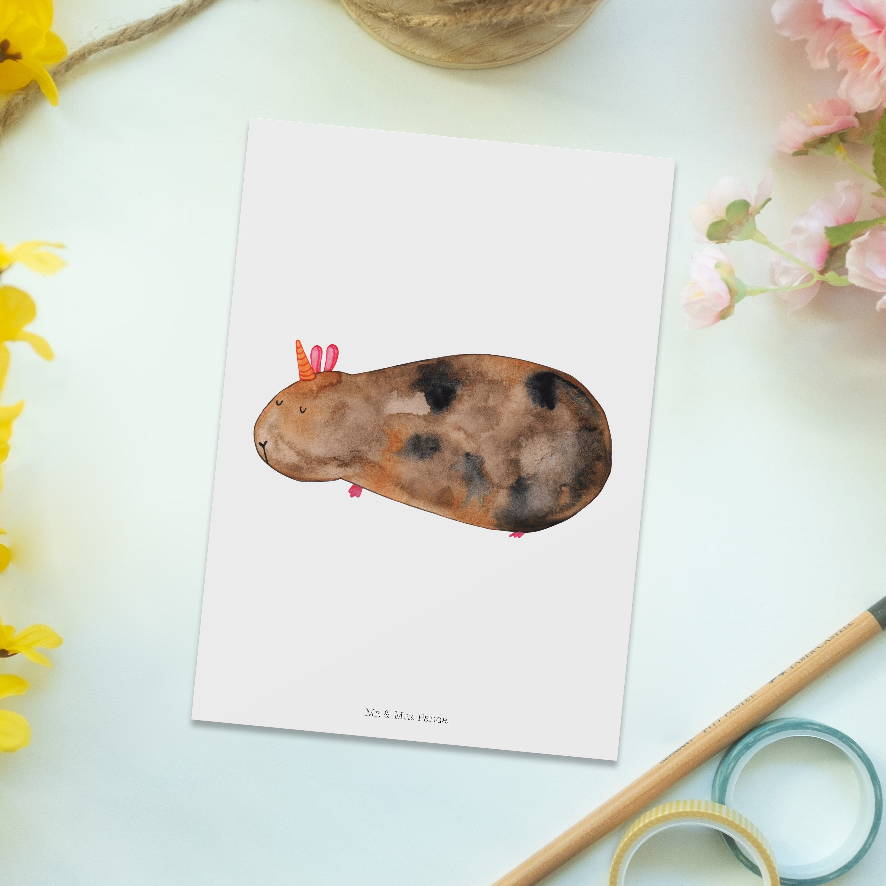 Geschenkkarte, Grußkarte, Meerhörnchen - Mrs. Postkarte Mr. Panda Geschenk, Weiß - & Dankeskarte