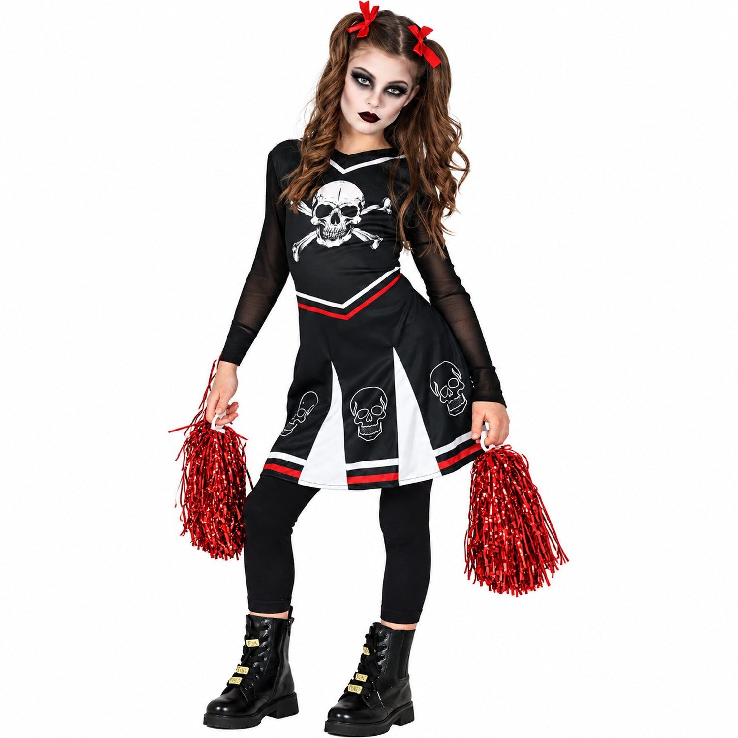 Fiestas Guirca Hexen-Kostüm Halloween Kinderkostüm 'Gothic Cheerleader', Schw