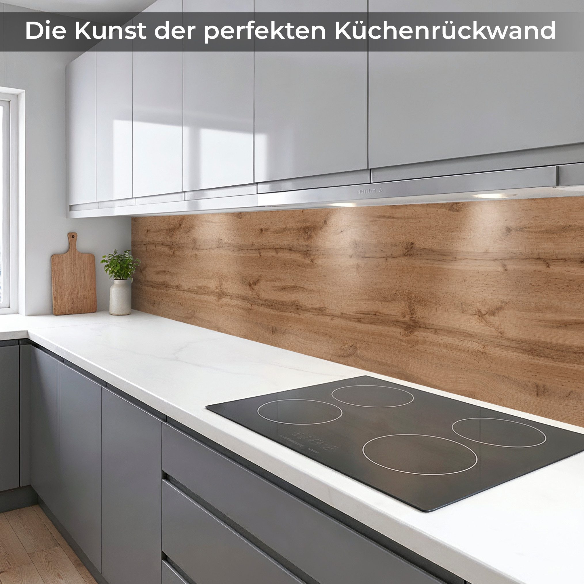 Rodnik Küchenrückwand Eiche Wotan, monolithische ABS-Platte mit Direktdruck, formstabil und langlebig