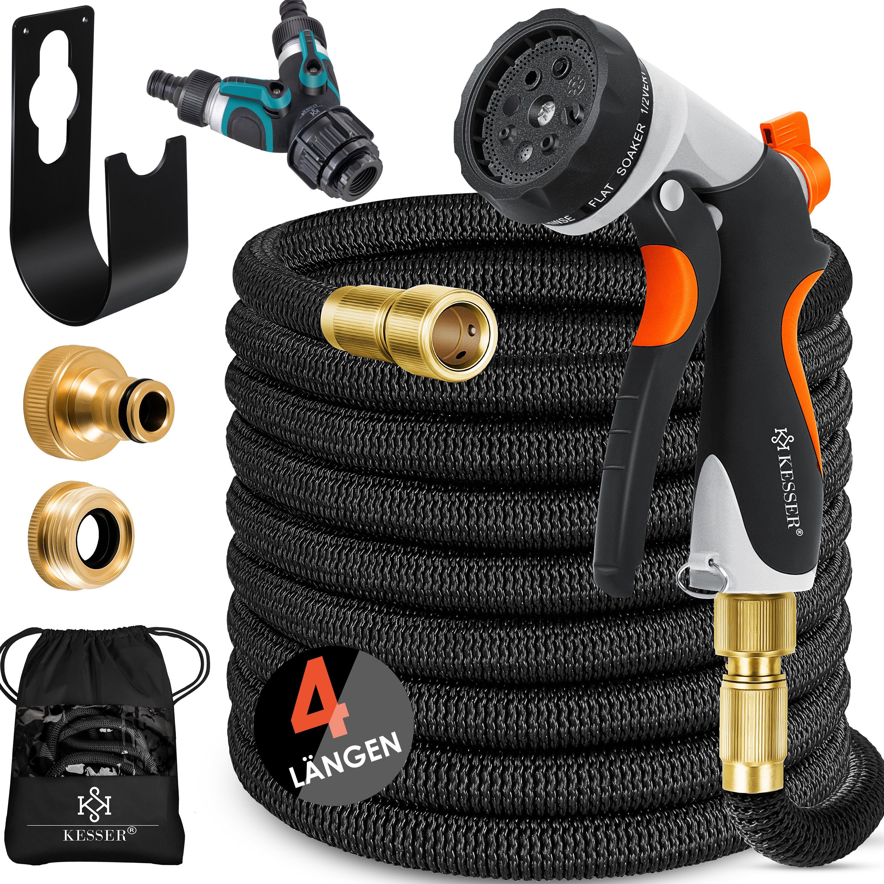 KESSER Gartenschlauch, Flexibler Schlauch, schwarz, Gr. 30 m
