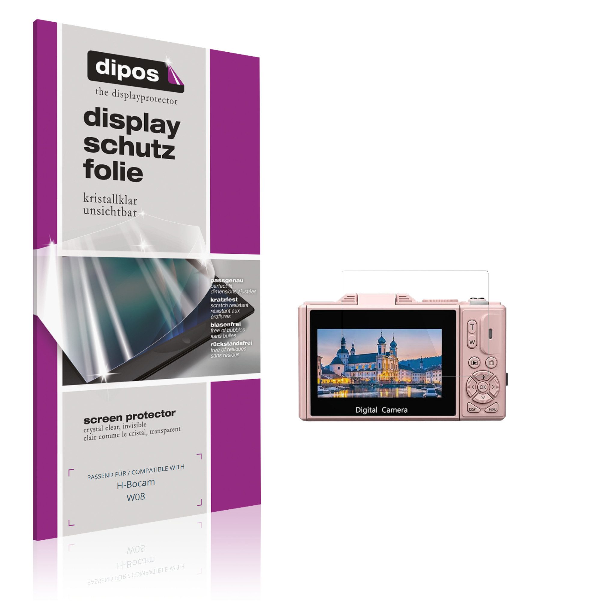 dipos Displayschutzfolie Schutzfolie für H-Bocam W08, 4 Stück, Displayschutz Schutz Folie Made in Germany