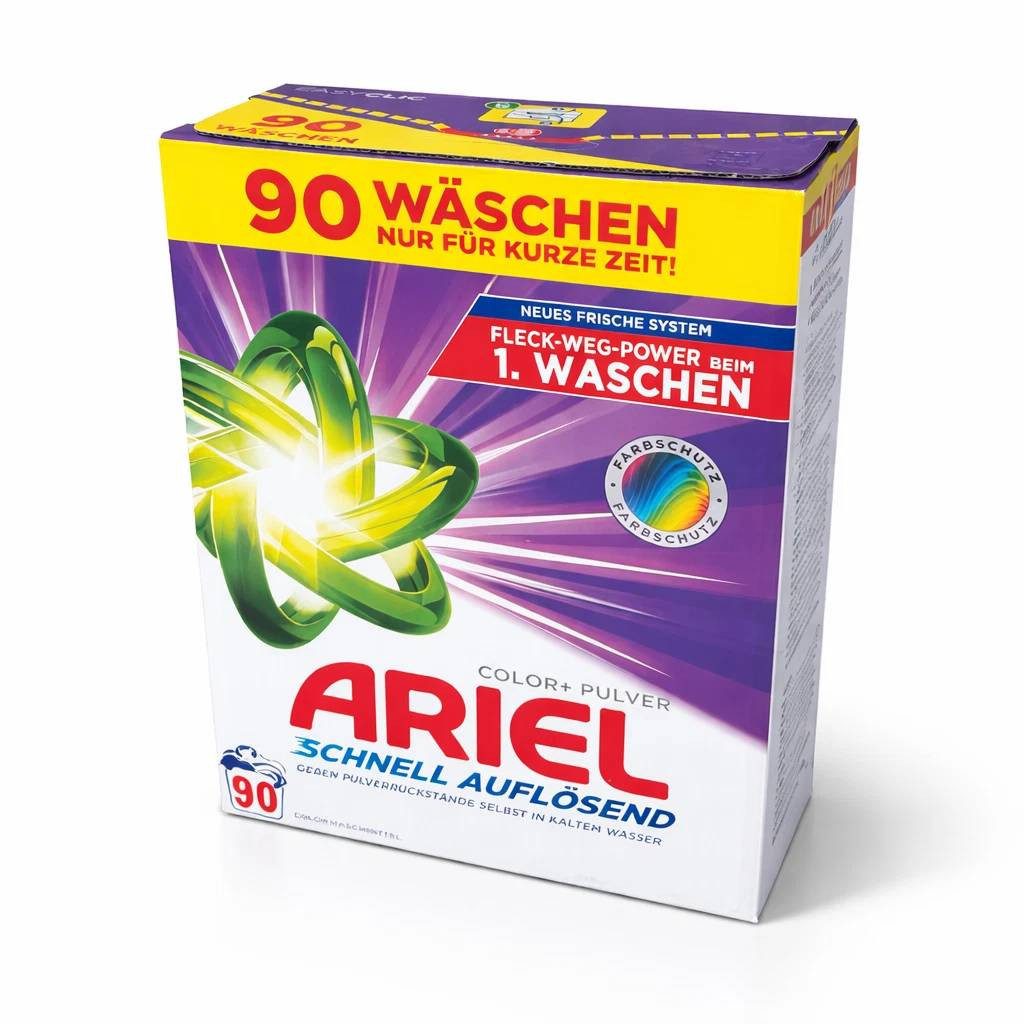 ARIEL schnell auflösendes Pulver Waschmittel Color+ 90 WL Wäschen Vollwaschmittel (1-St)