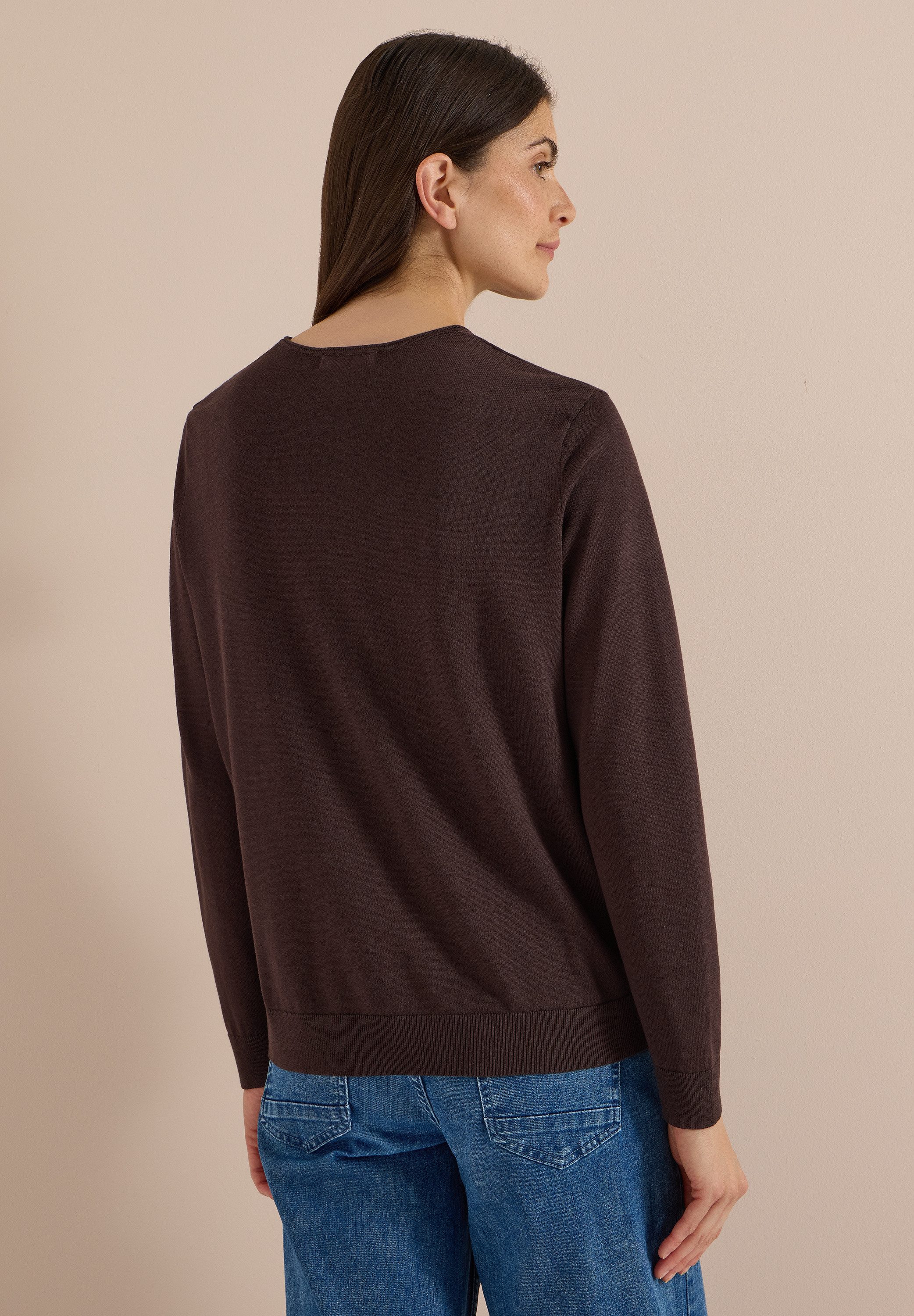 CECIL V-Ausschnitt-Pullover im soften Baumwoll-Mix