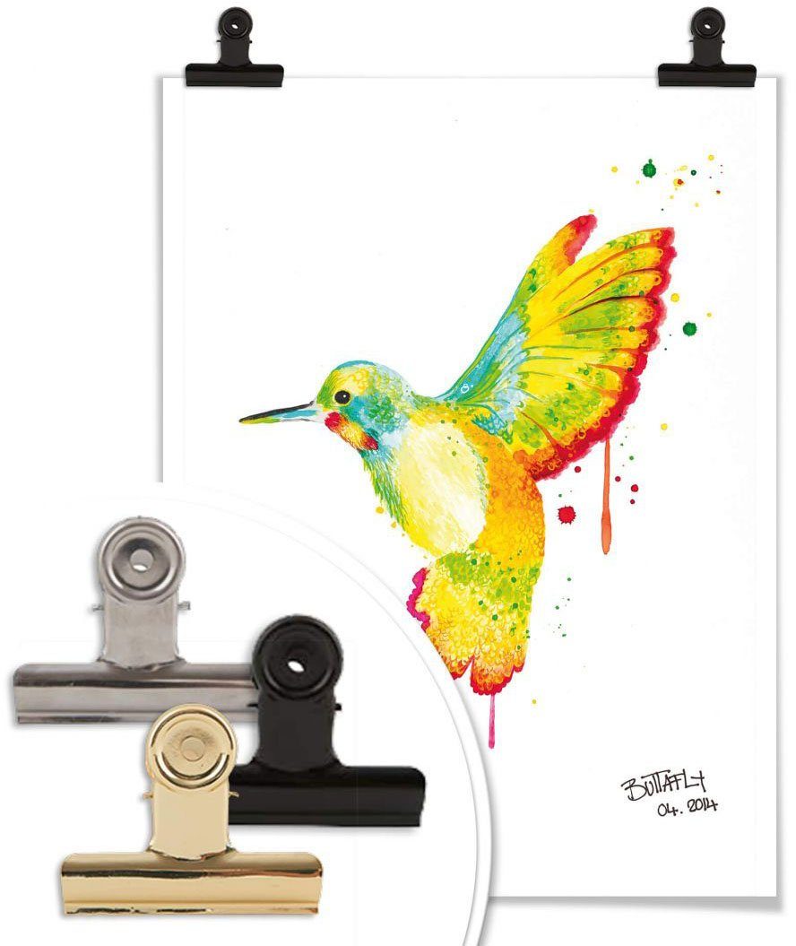 Poster Poster, Wandbild, Bild, Kolibri, Wandposter (1 St), Vögel Wall-Art