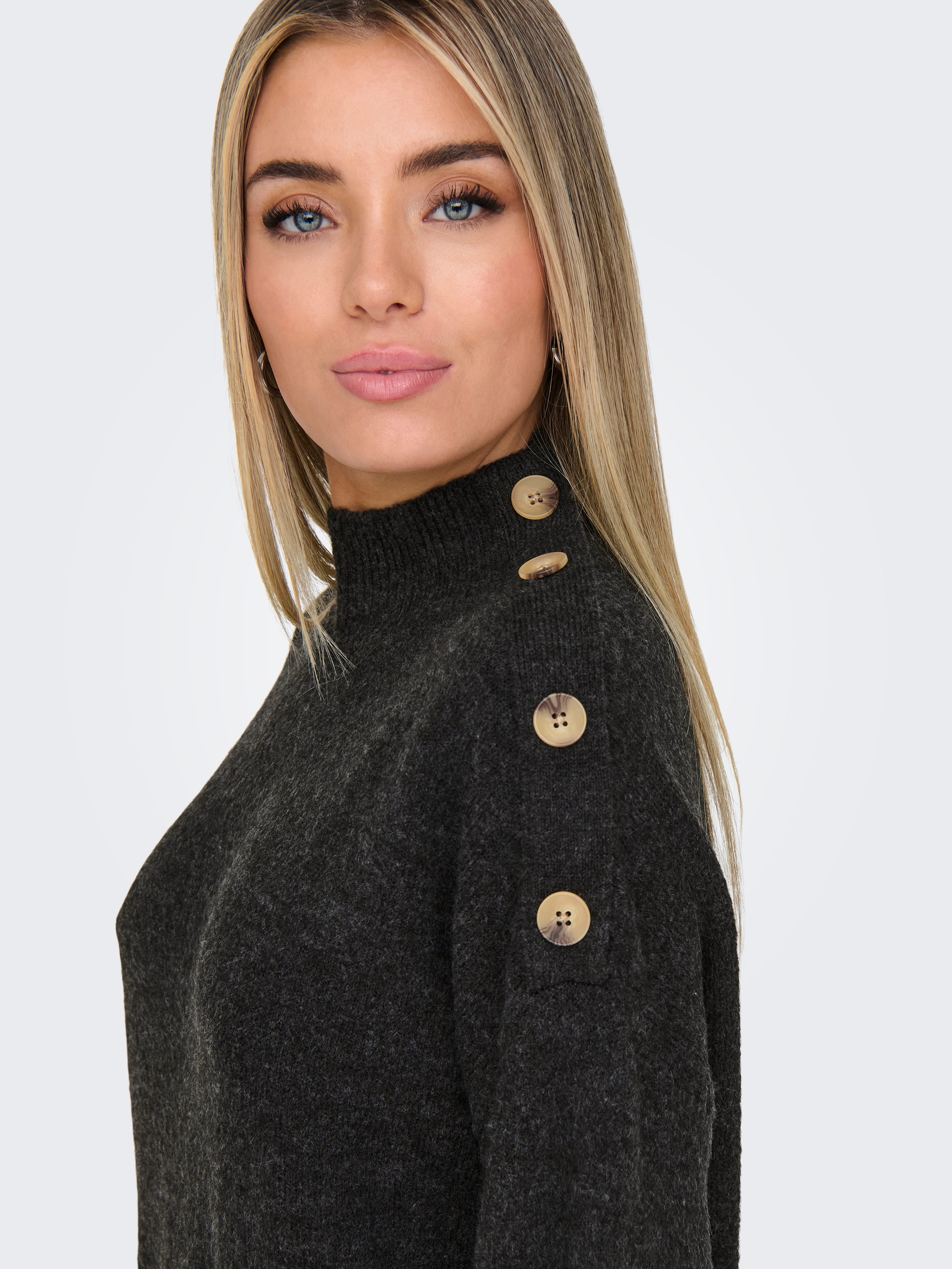 ONLY Strickkleid ONLALEXA LS HIGH BUTTON DRESS EX KNT günstig online kaufen