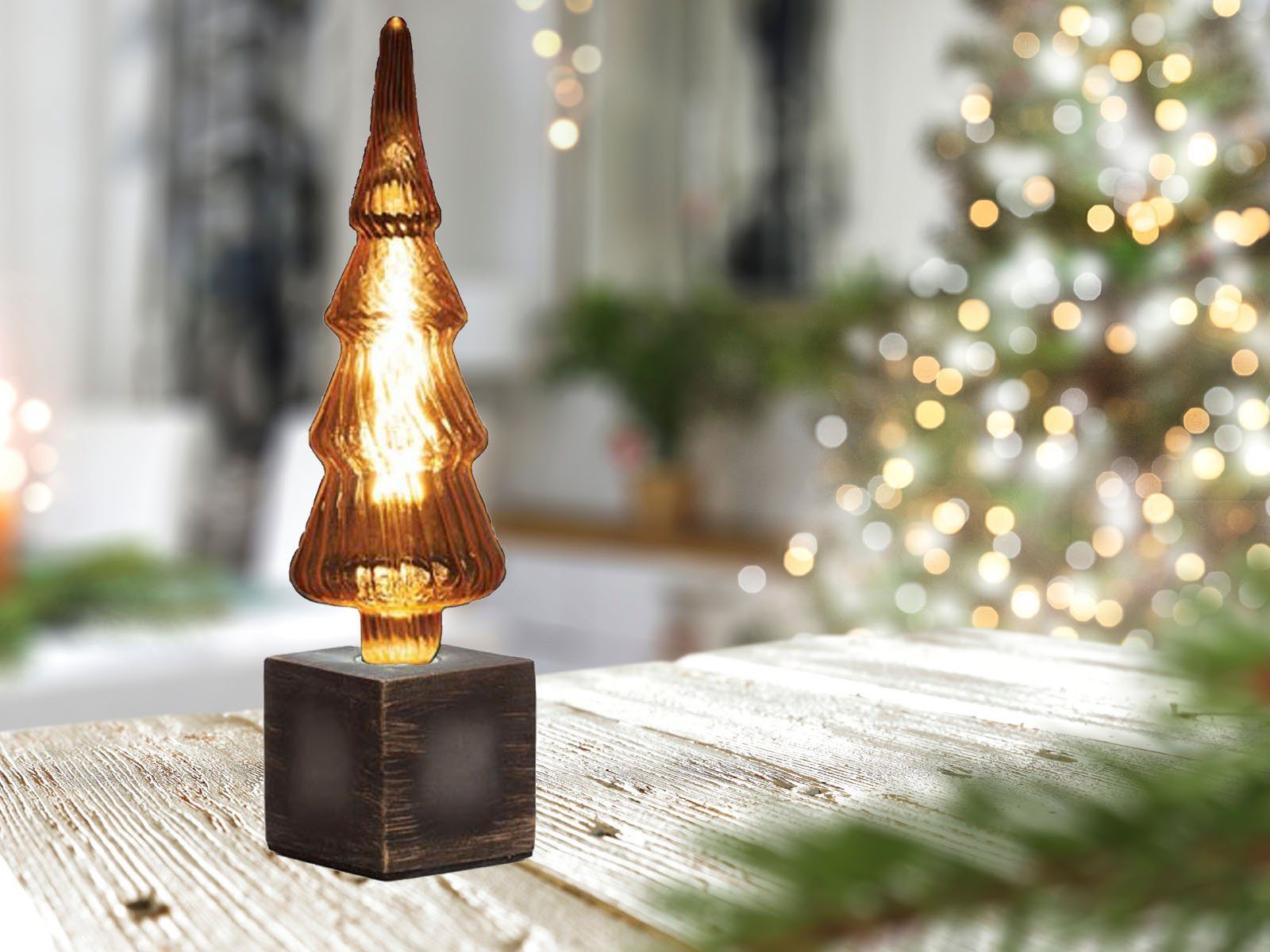Vellight LED Dekolicht, LED wechselbar, Dekoleuchte ausgefallene Tischlampe Weihnachtsbeleuchtung, Grau 9x9cm
