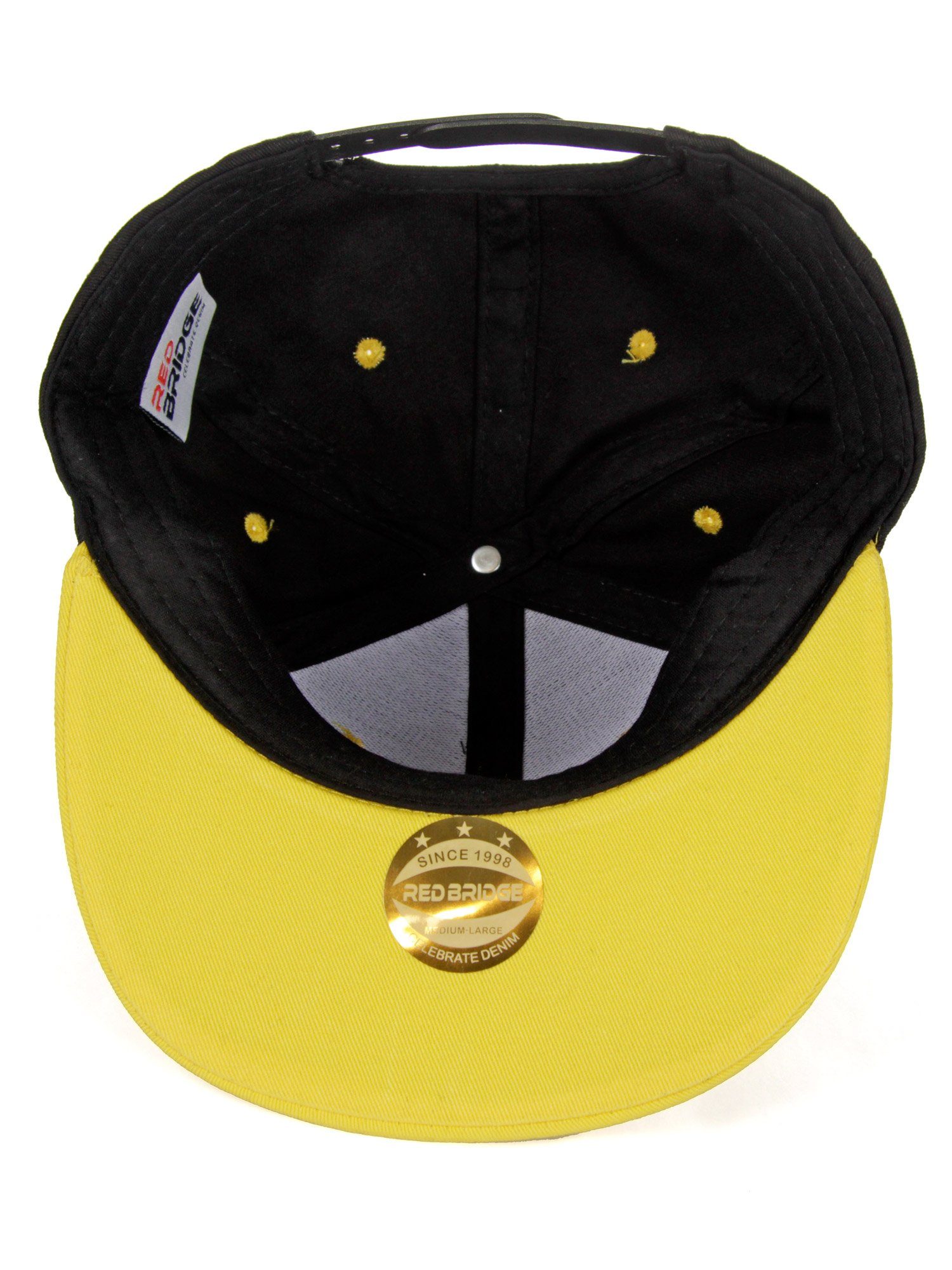 Cap Baseball schwarz-gelb mit kontrastfarbigem RedBridge Schirm Lancaster