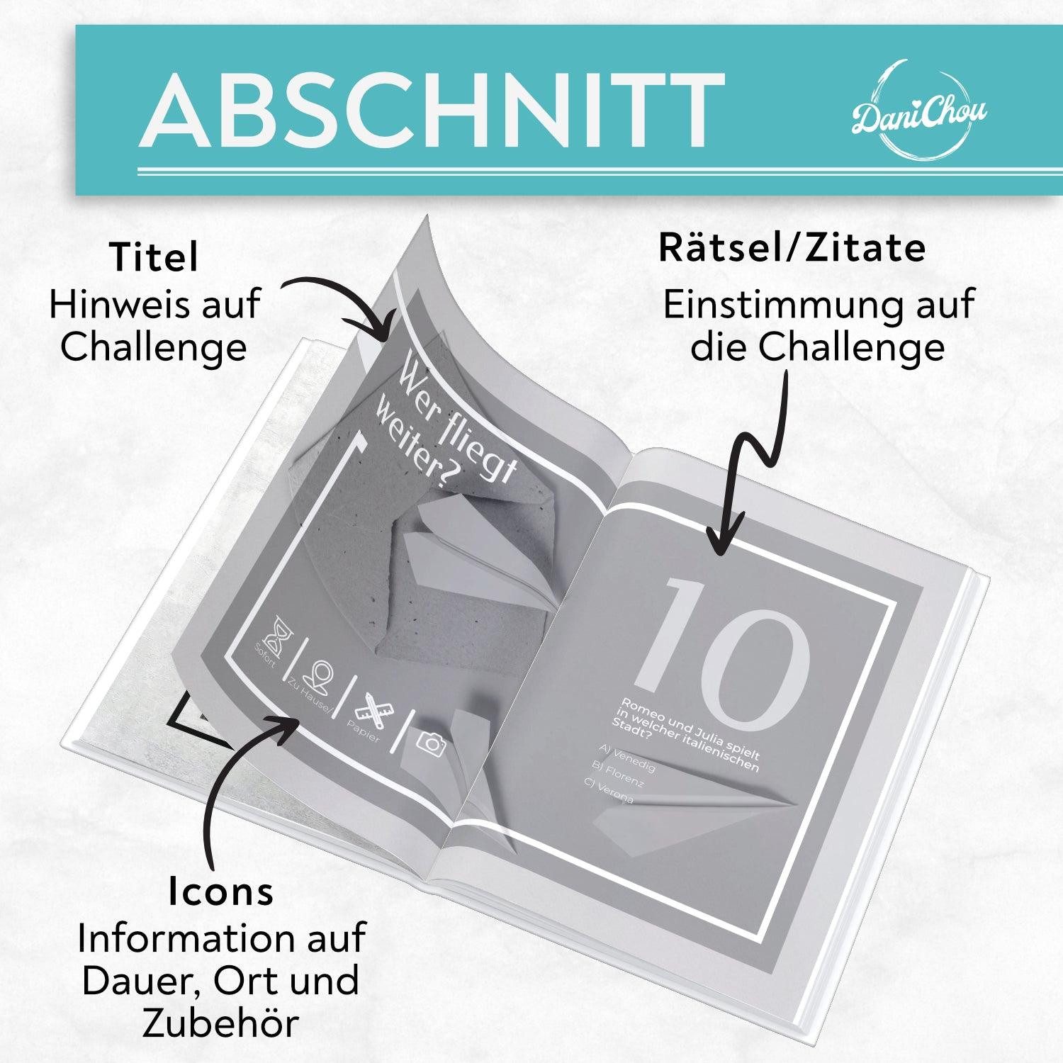 DaniChou Tagebuch Love Mission, Couple Challenge Buch für Paare, 36+10 inspirierende Aufgaben für mehr Nähe und Romantik, Perfektes Geschenk für Verliebte, Verlobte & Ehepaare, Fördert Zweisamkeit und gemeinsame Erlebnisse