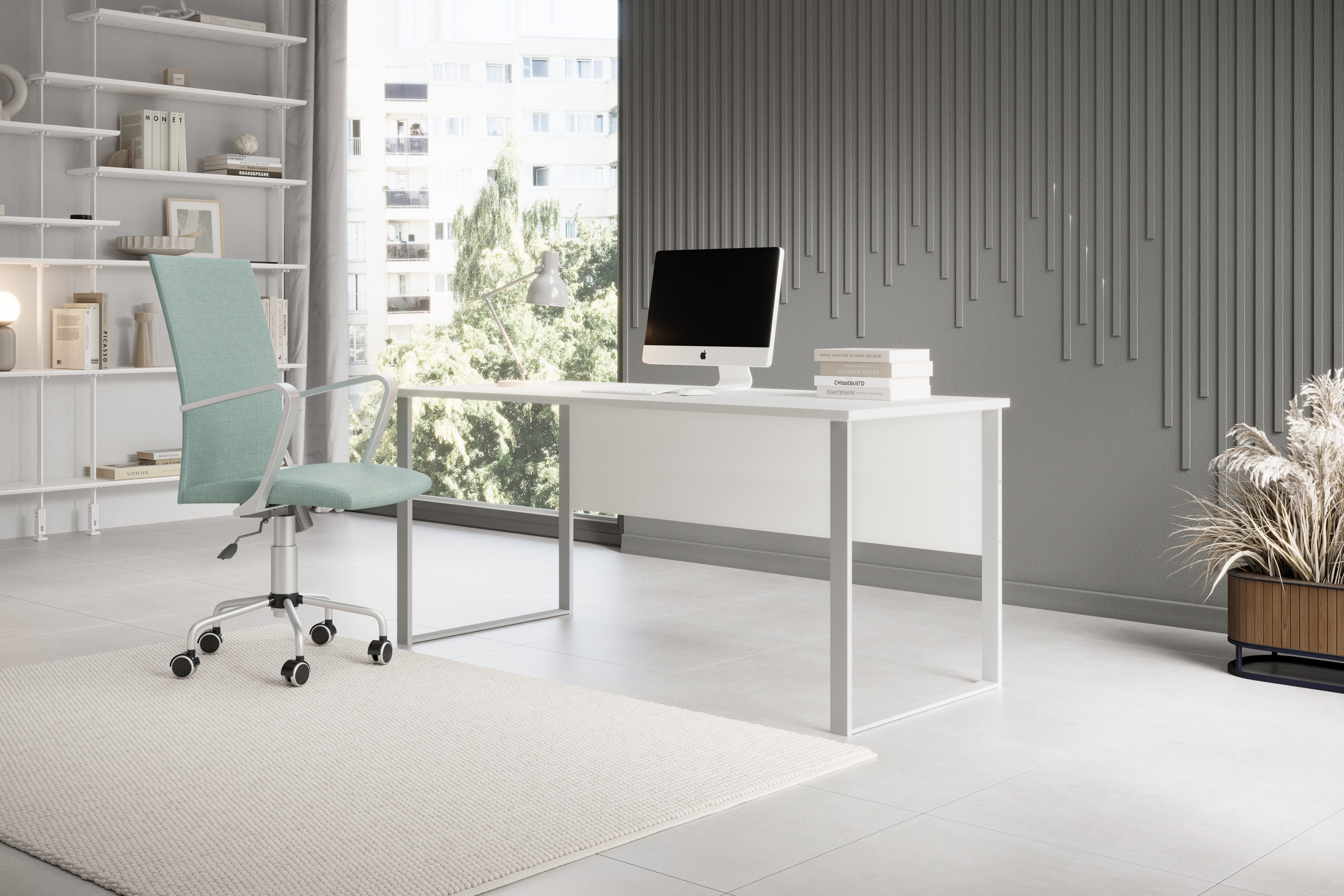 BEGA OFFICE Schreibtisch Amanda (1-St), Kabeldurchlass, Metallkufen, Breite günstig online kaufen