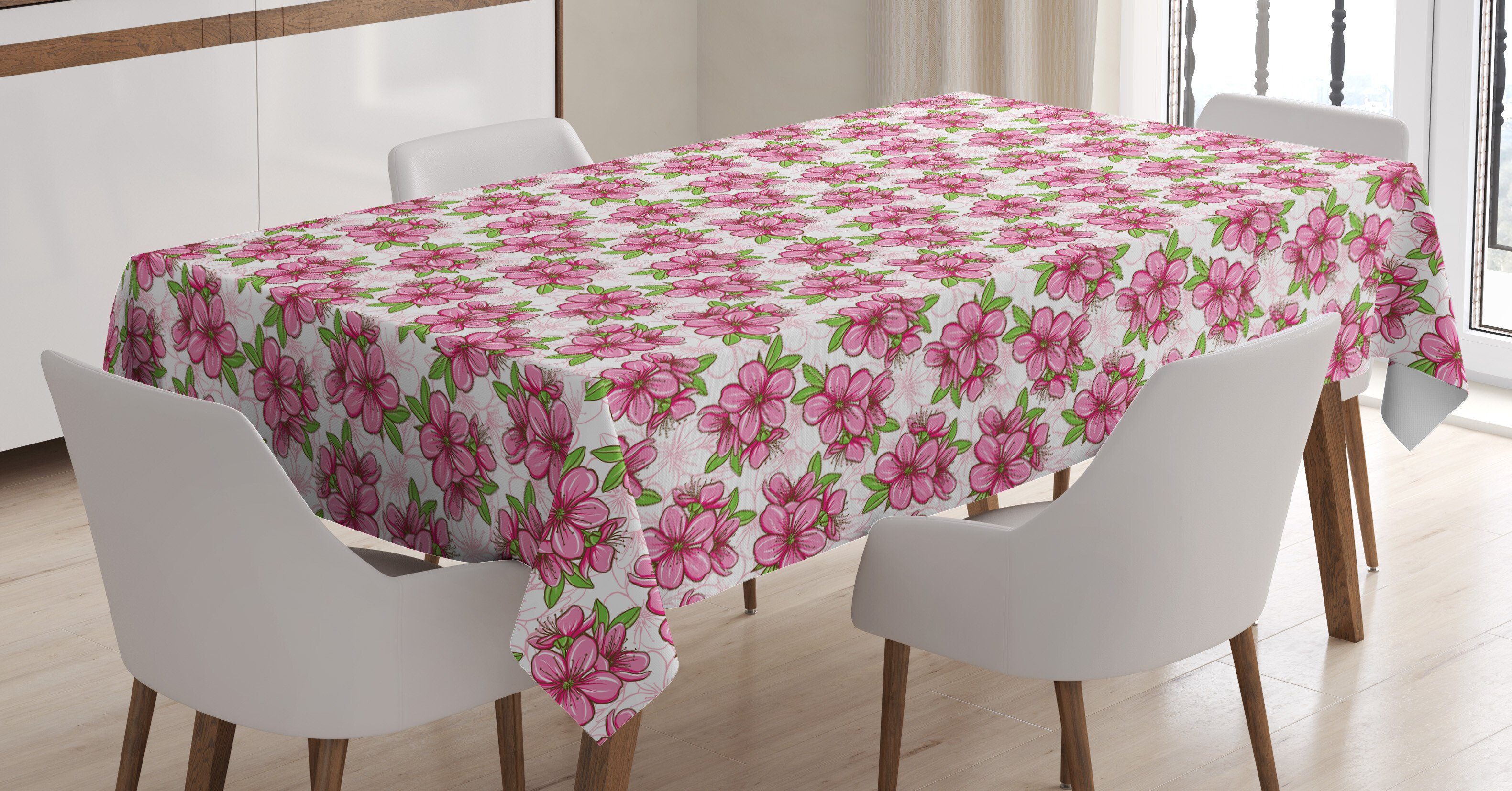 Abakuhaus Tischdecke Farbfest Waschbar Für den Außen Bereich geeignet Klare Farben, Mandelblüte Oriental Blume