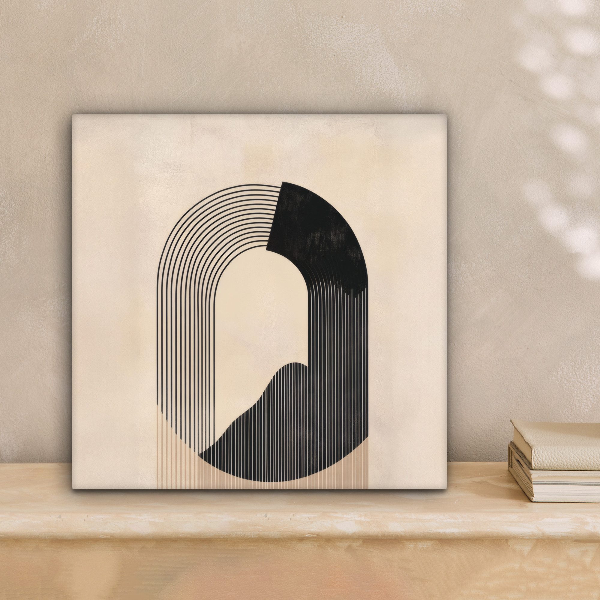 OneMillionCanvasses® Leinwandbild Grafisches geschwungenes Muster - Beige, günstig online kaufen