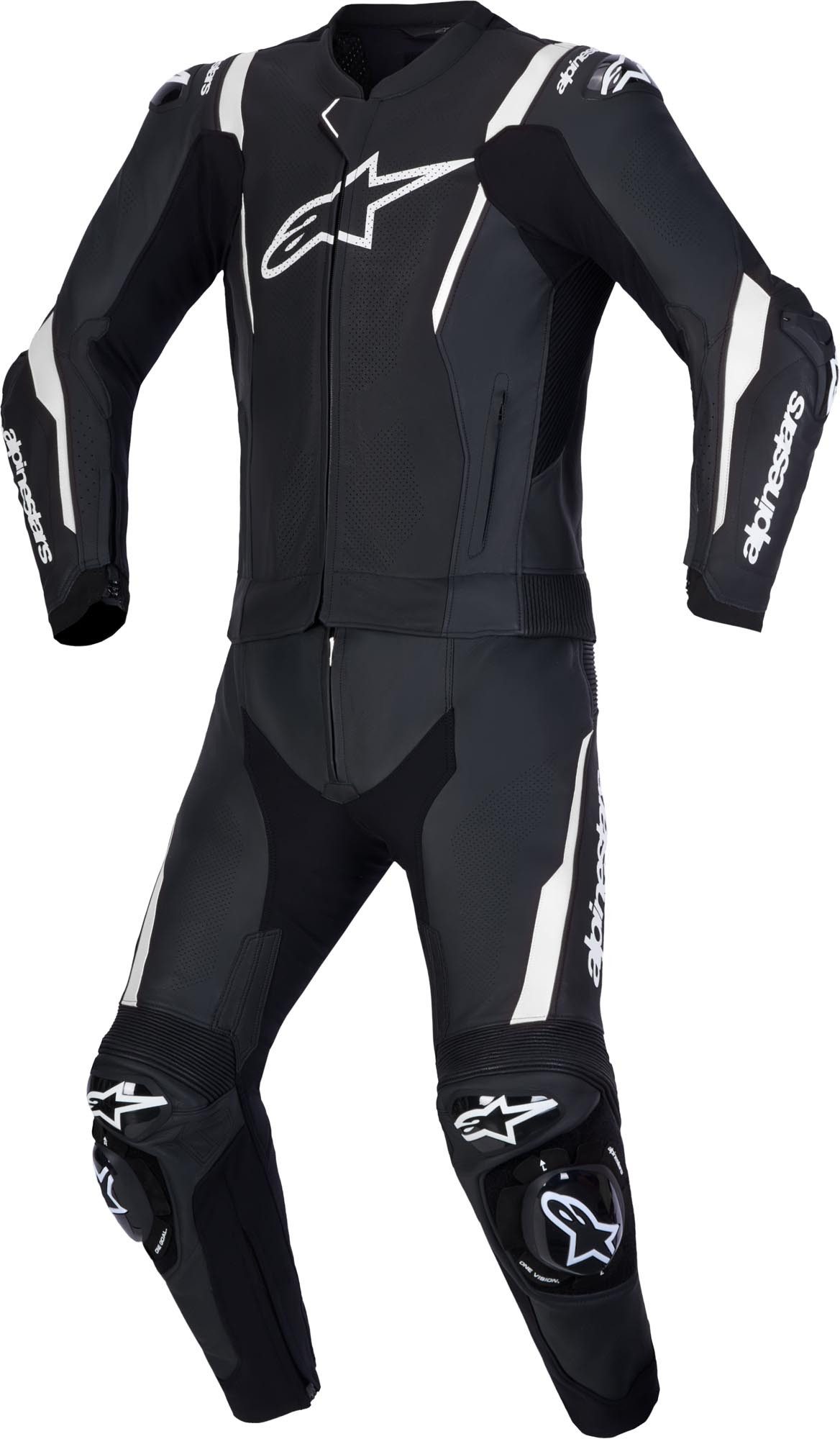 Alpinestars Motorradkombi Missile V3 2-Teiler Motorrad Lederkombi Airbag vorbereitet,Ellenbogenprotektoren enthalten,Hüftprotektore