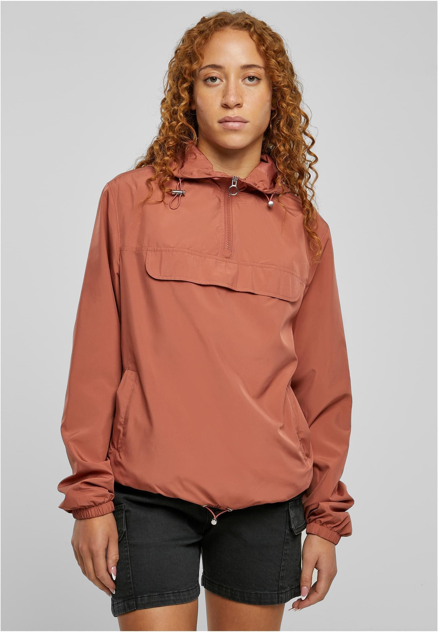 URBAN CLASSICS Outdoorjacke Ladies Basic Pull Over Jacket Überziehjacke Damen