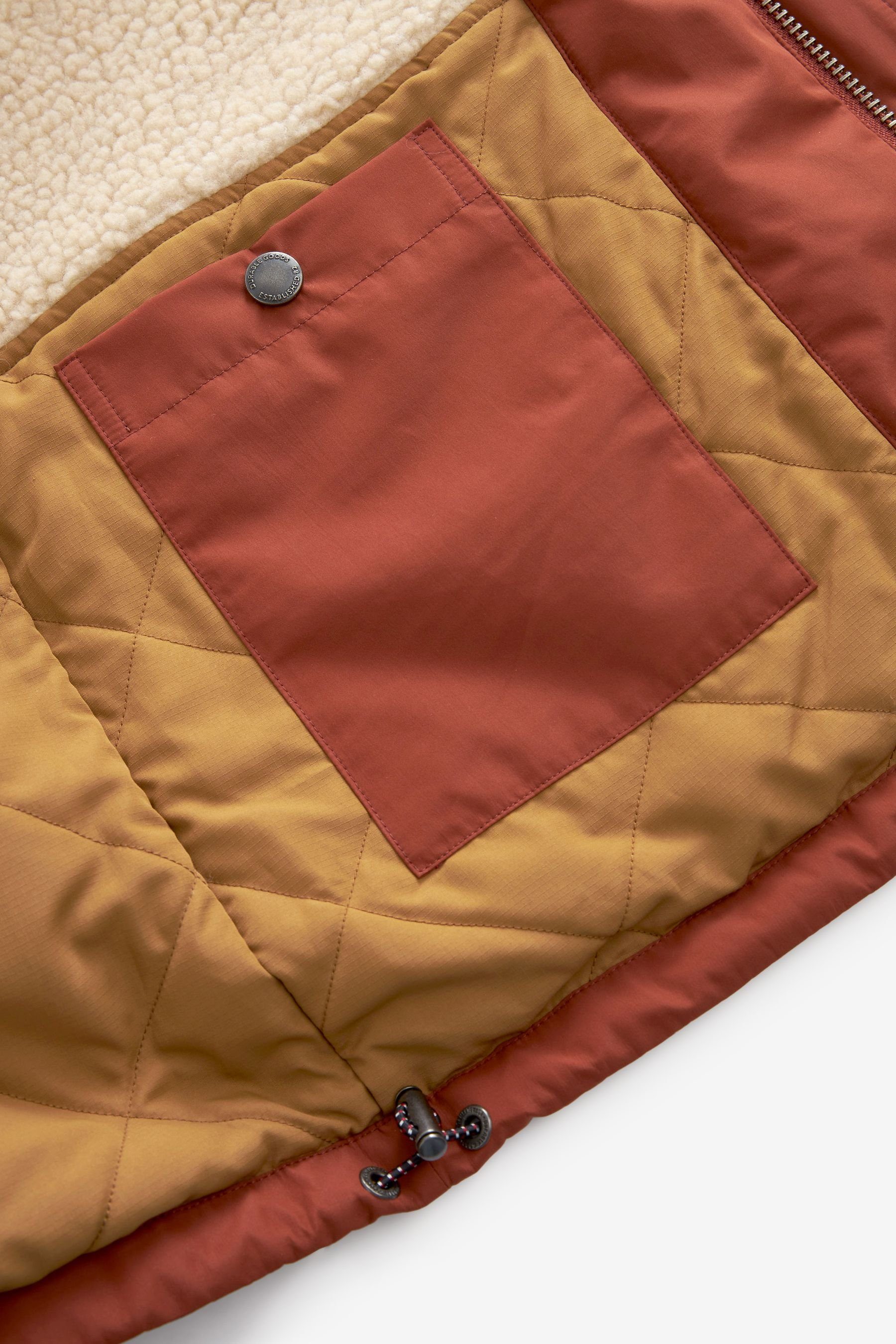 Brown Rust Jacke Next Tasche (1-St) mit und Plüschfutter Winterjacke 4