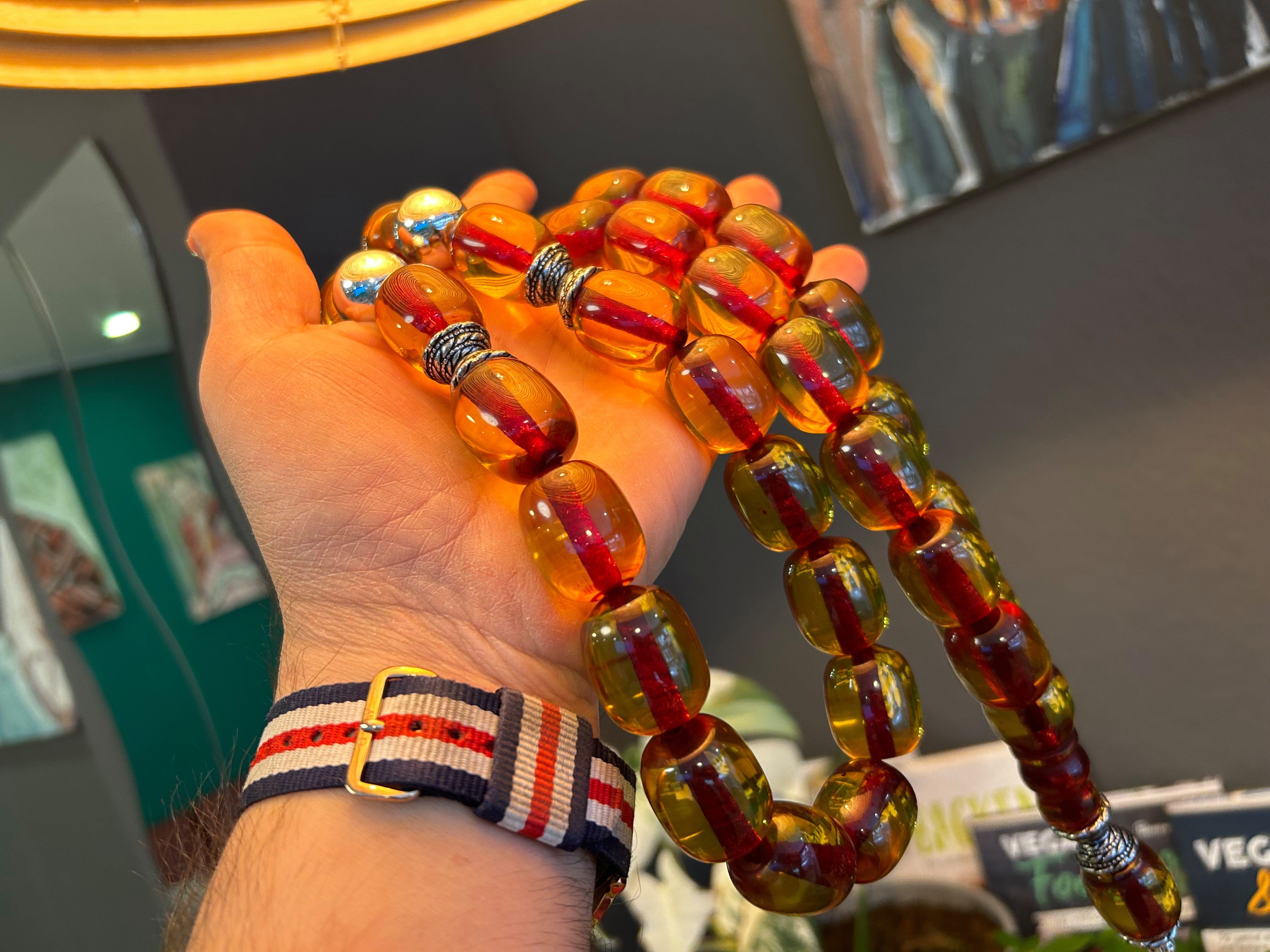 TesbihBid Schmuckset Gebetskette Tesbih Misbaha Tasbeeh Amber Rosary Faturan Prayerbeads
