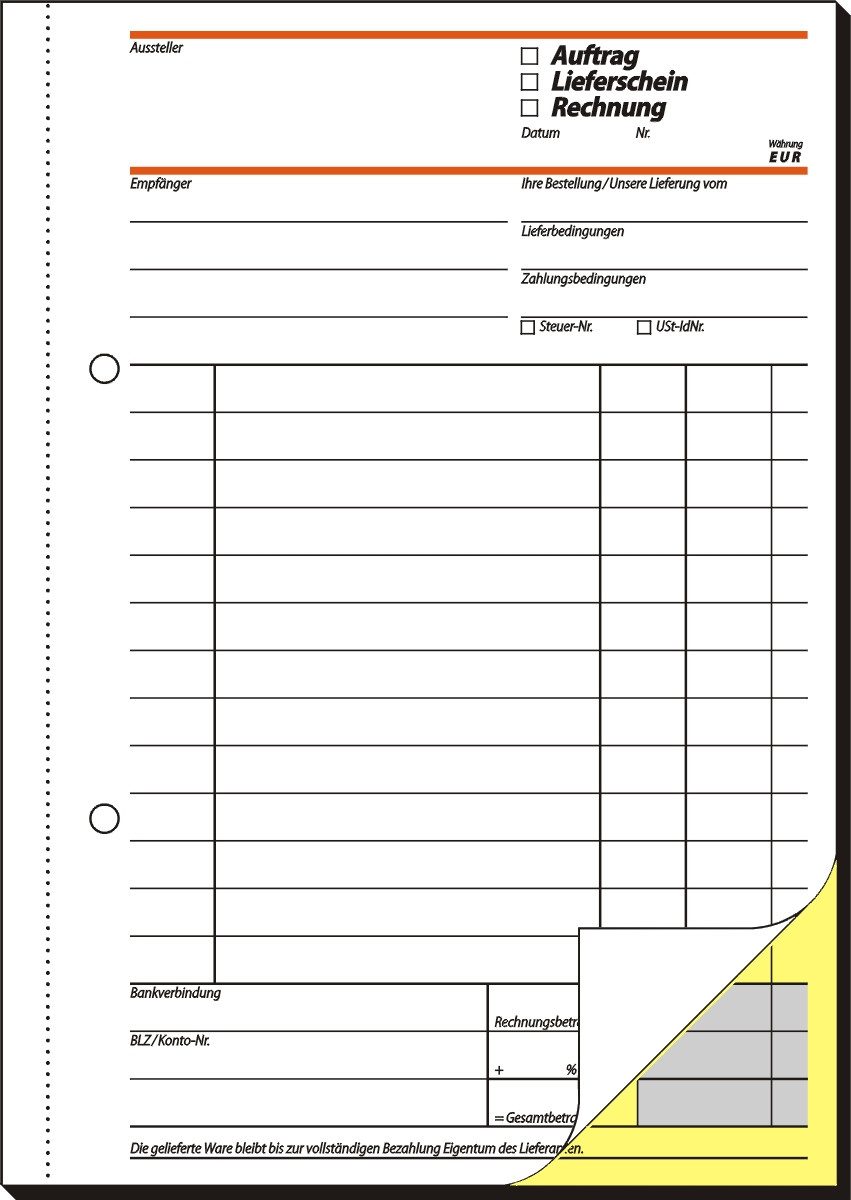 Formularblock Formularbuch Kombinationsbuch A5 selbstdurchschreibend VE=2x40 Blatt