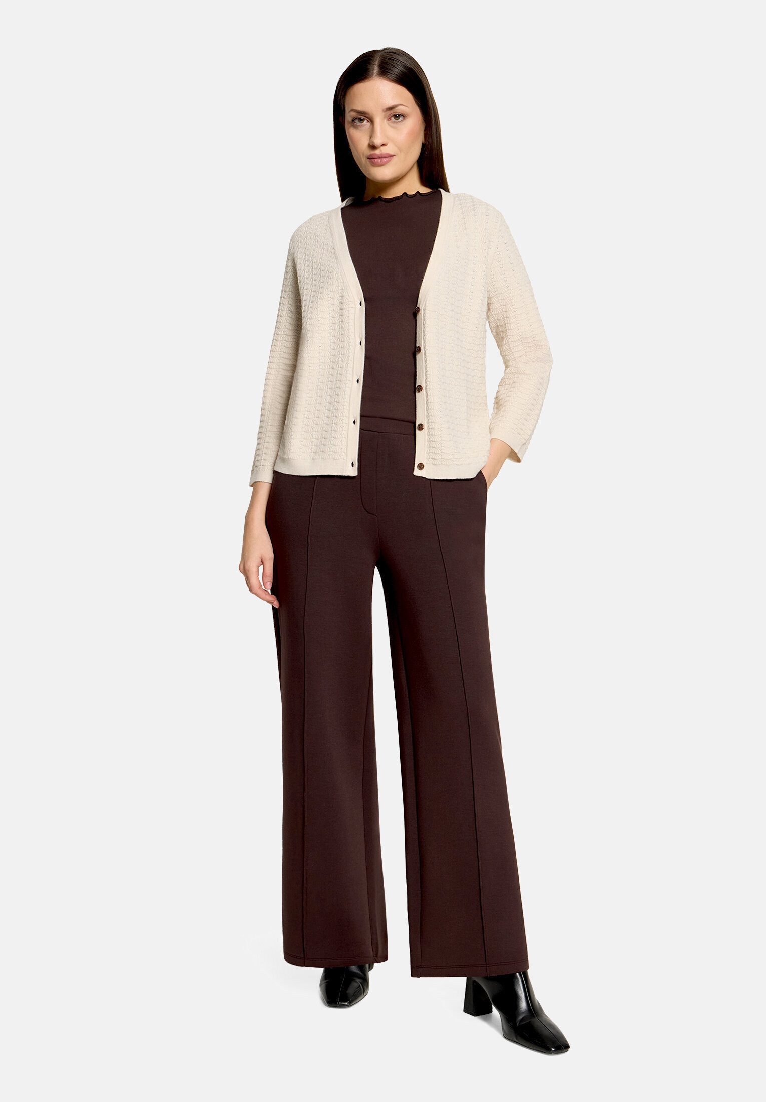 Cartoon Strickjacke Damen mit V-Ausschnitt (1-tlg)