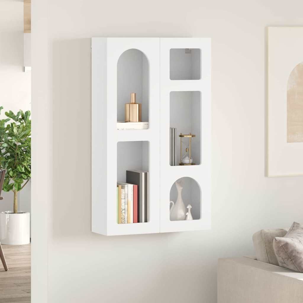 vidaXL Hängeschrank 59 x 20 x 100 cm Hängeschrank mit Regal Weiß 59x20x100 cm Spanplatte