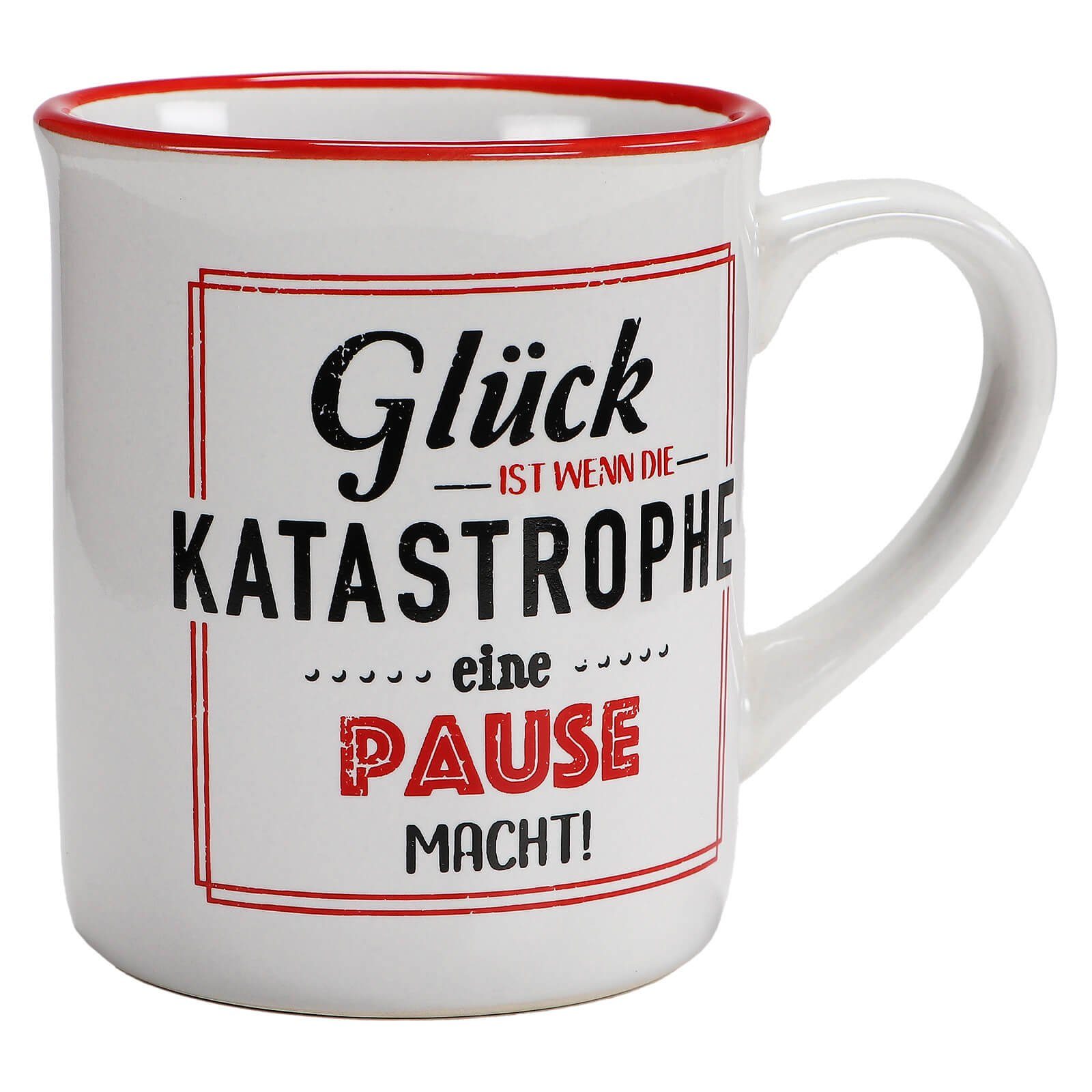 Glück Kaffee - the Blue Tasse ist ..., Tasse Becher Aufdruck: Out Steingut of