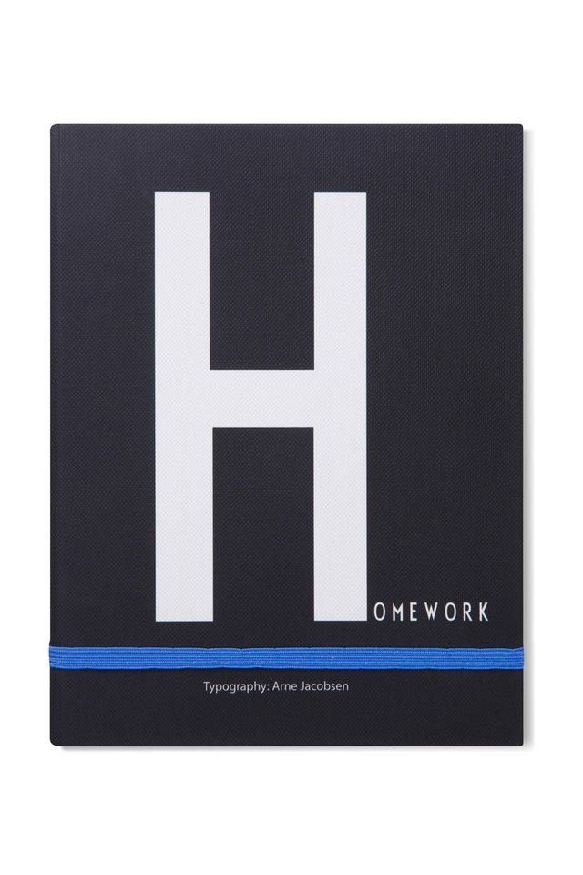 Design Letters Notizbuch Design Letters Notebook Homework 70201000-H, Haushaltsbuch, Schwarz&Weiß, 17 x 13cm, liniert