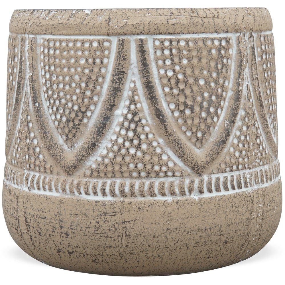 Blumentopf Muster braun (1 & HOME Pflanztopf cm St) Ø matches21 15,5 weiß HOBBY Keramik