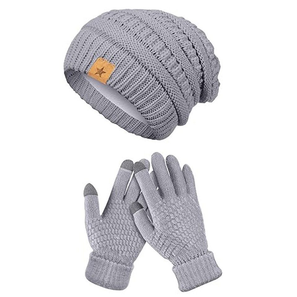 Coonoor Mütze & Schal Winter-Beanie-und-Handschuh-Set, warme günstig online kaufen