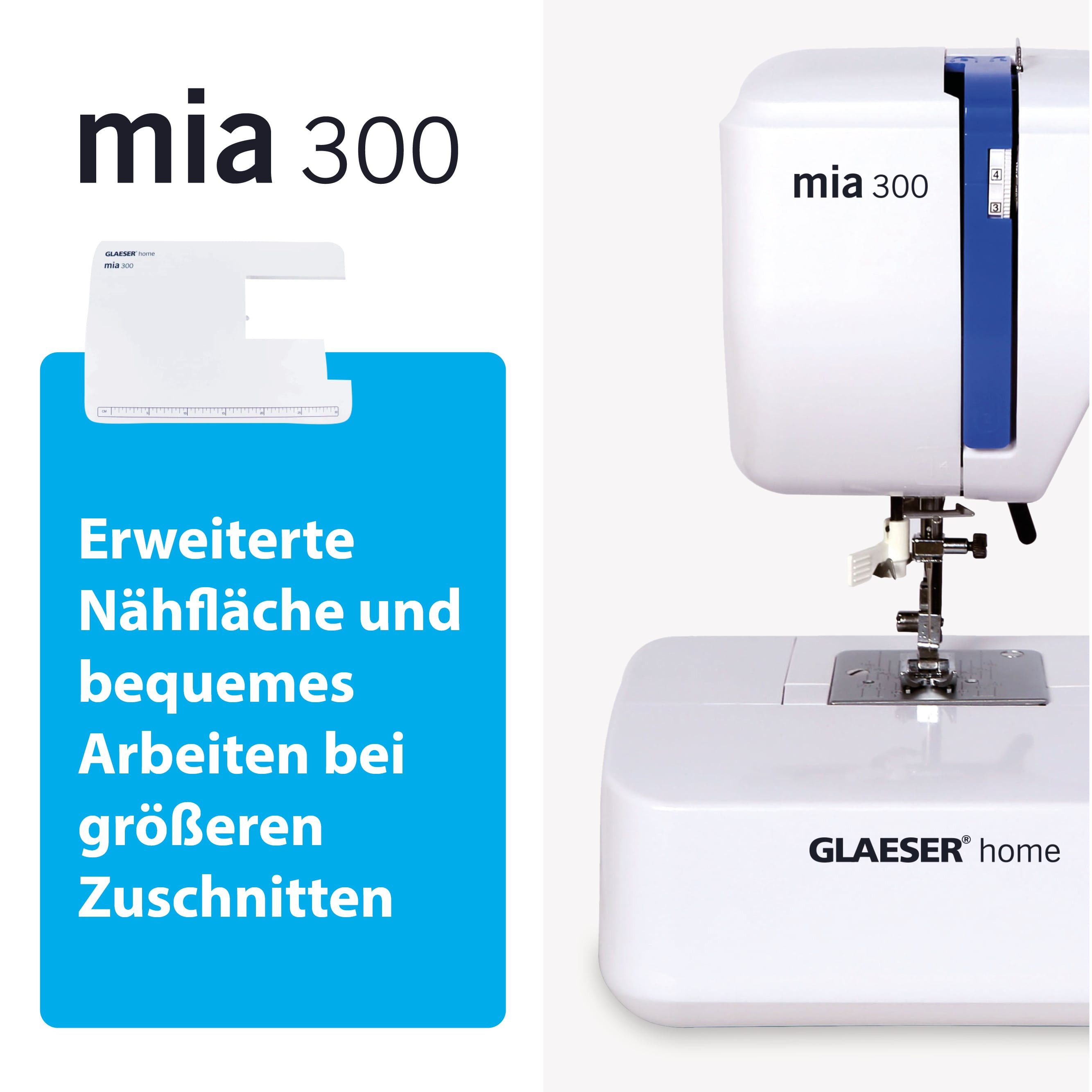 GLAESER home Nähmaschine Nähmaschine easy GLAESER® home mia 300 inkl. Anschiebetisch, 24 Programme – Bild 3 von 5