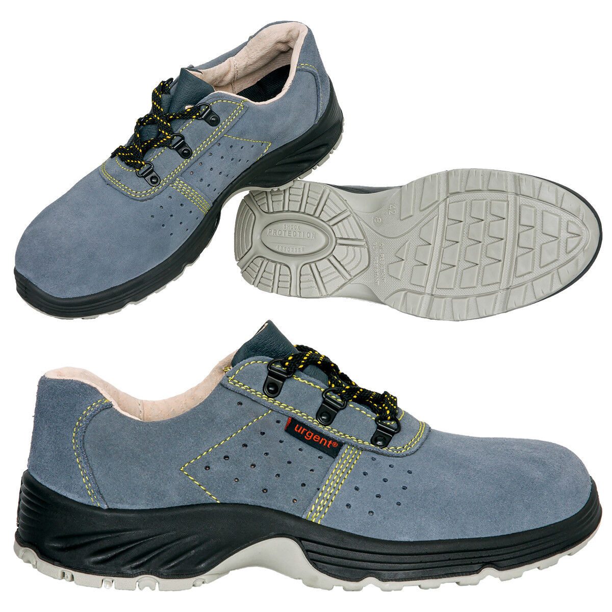 Urgent Arbeitsschuhe Berufsschuhe Schutzschuhe ohne Stahlkappe OB 36-47 Leder Arbeitsschuh