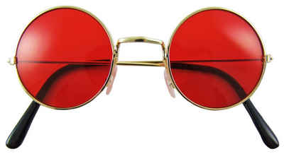 Das Kostümland Kostüm Lennon Brille Nickelbrille, Rot
