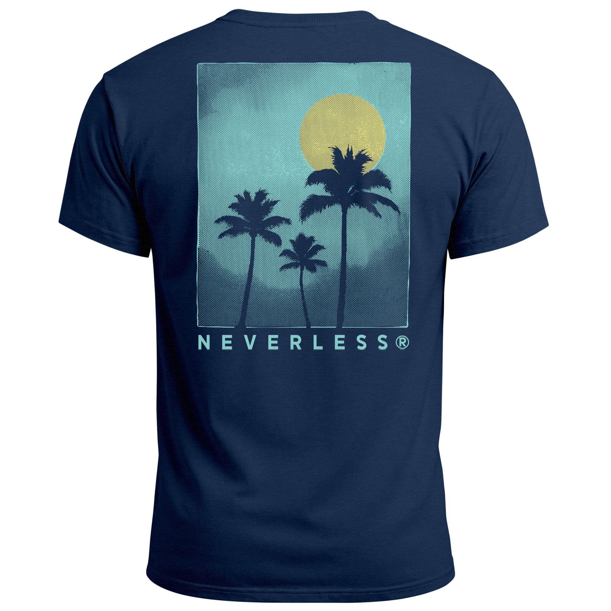 Neverless Print-Shirt Herren T-Shirt Backprint Palmen günstig online kaufen
