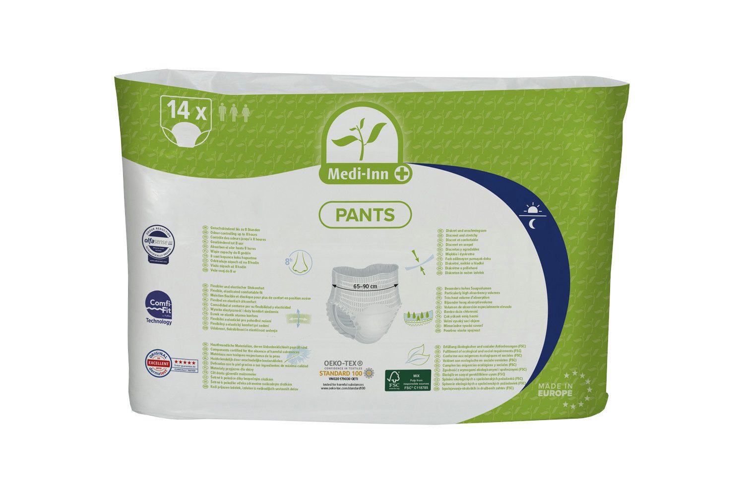 Medi-Inn Windeln Pants SUPER Inkontinenz-Pants, diskreter Schutz, hohe Saugstärke (14-St), Unisex-Passform, geruchsbindend, atmungsaktiv