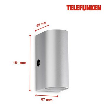 Telefunken LED Außen-Wandleuchte 307104TF, LED wechselbar, Neutralweiß, Außenleuchte IP44 4000K 800lm 10W 15,1x6,7x9,2cm