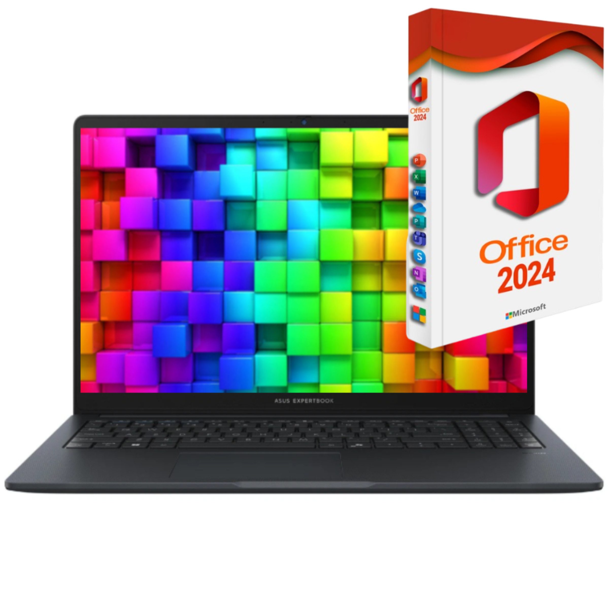Asus Expertbook B1, Core i7-1355U, MS Office 2024 Prof. Dauerlizenz Business-Notebook (39,00 cm/15.6 Zoll, Intel Core i7 1355U, Intel UHD Grafik, 500 GB SSD, Windows 11 Pro, MS Office 2024 Pro, Tastaturbeleuchtung)