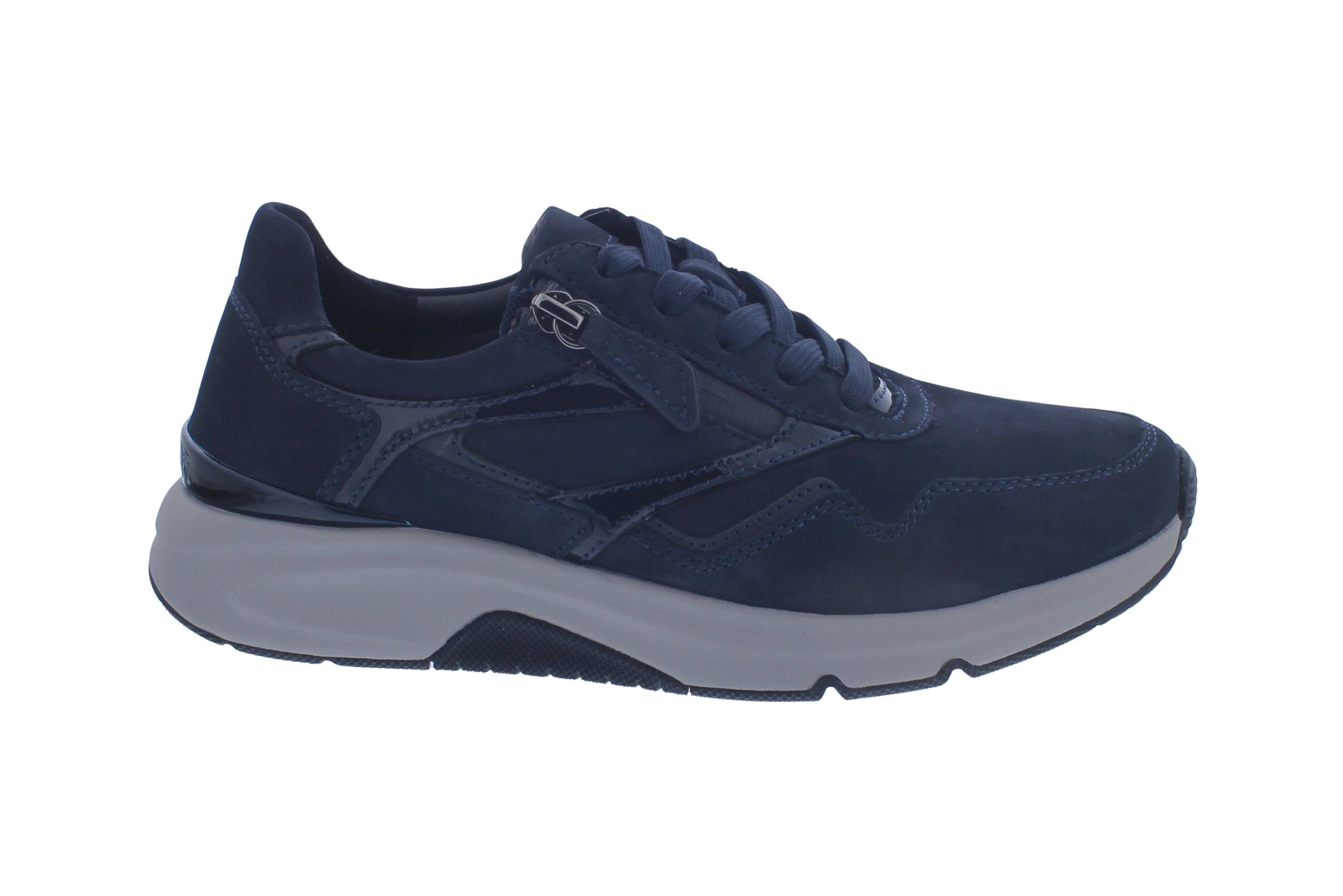 Rollingsoft Sneaker, Nubuk/ Lack/ Foulard, blau, Schnürung und Reißver Schnürschuh