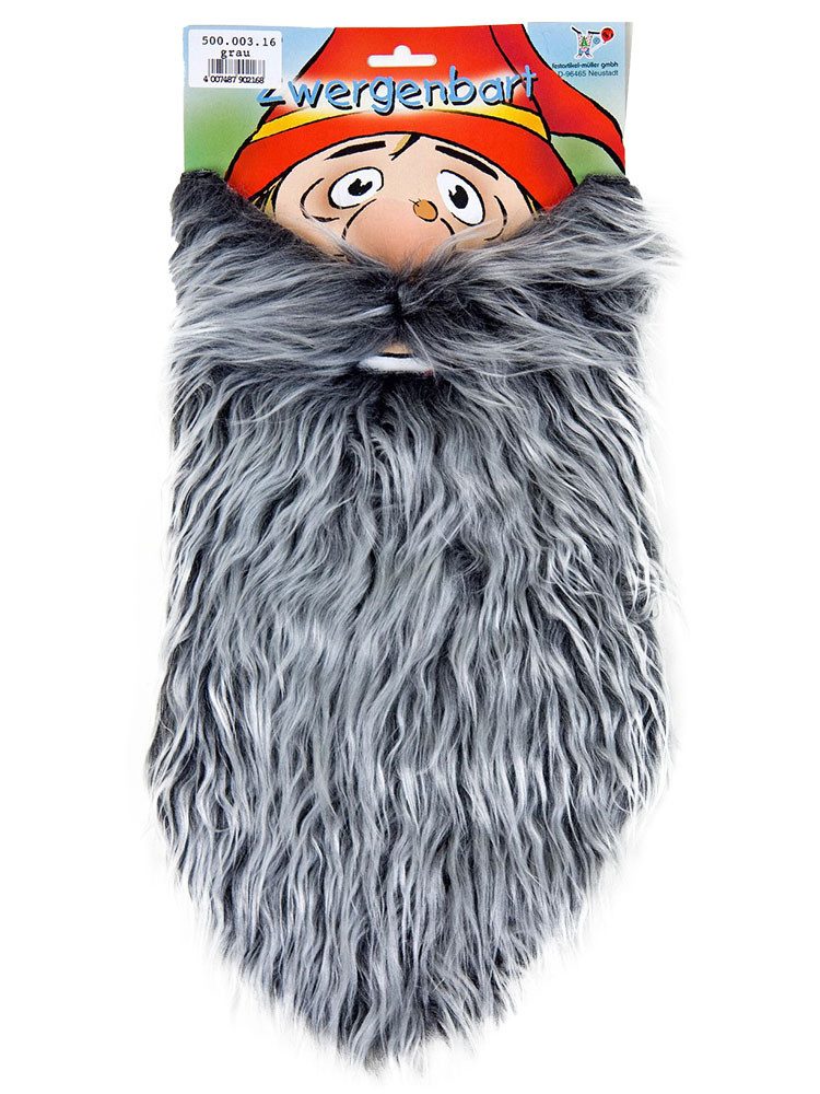Festartikel Müller GmbH Kunsthaarperücke Zwergenbart grau 28cmx35cm