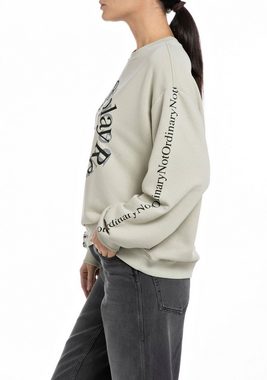Replay Sweatshirt mit Markenprint in Kontrast vorn und an den Ärmeln