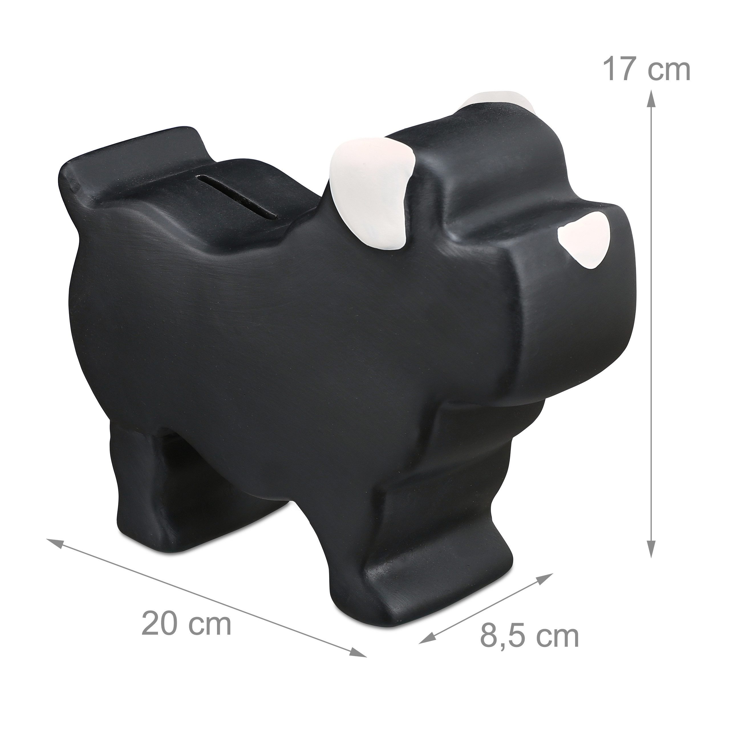 relaxdays Spardose 2 x Spardose Hund zum Beschriften