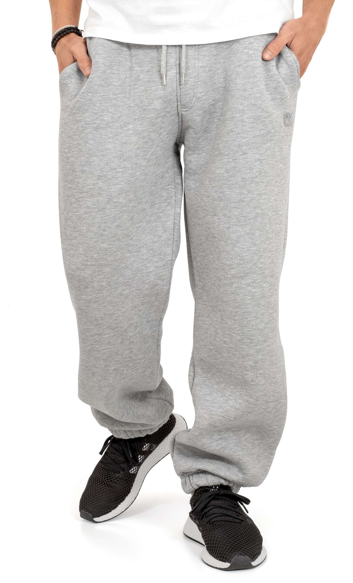 BACKSPIN Sportswear Jogginghose Basic meliert Hellgrau