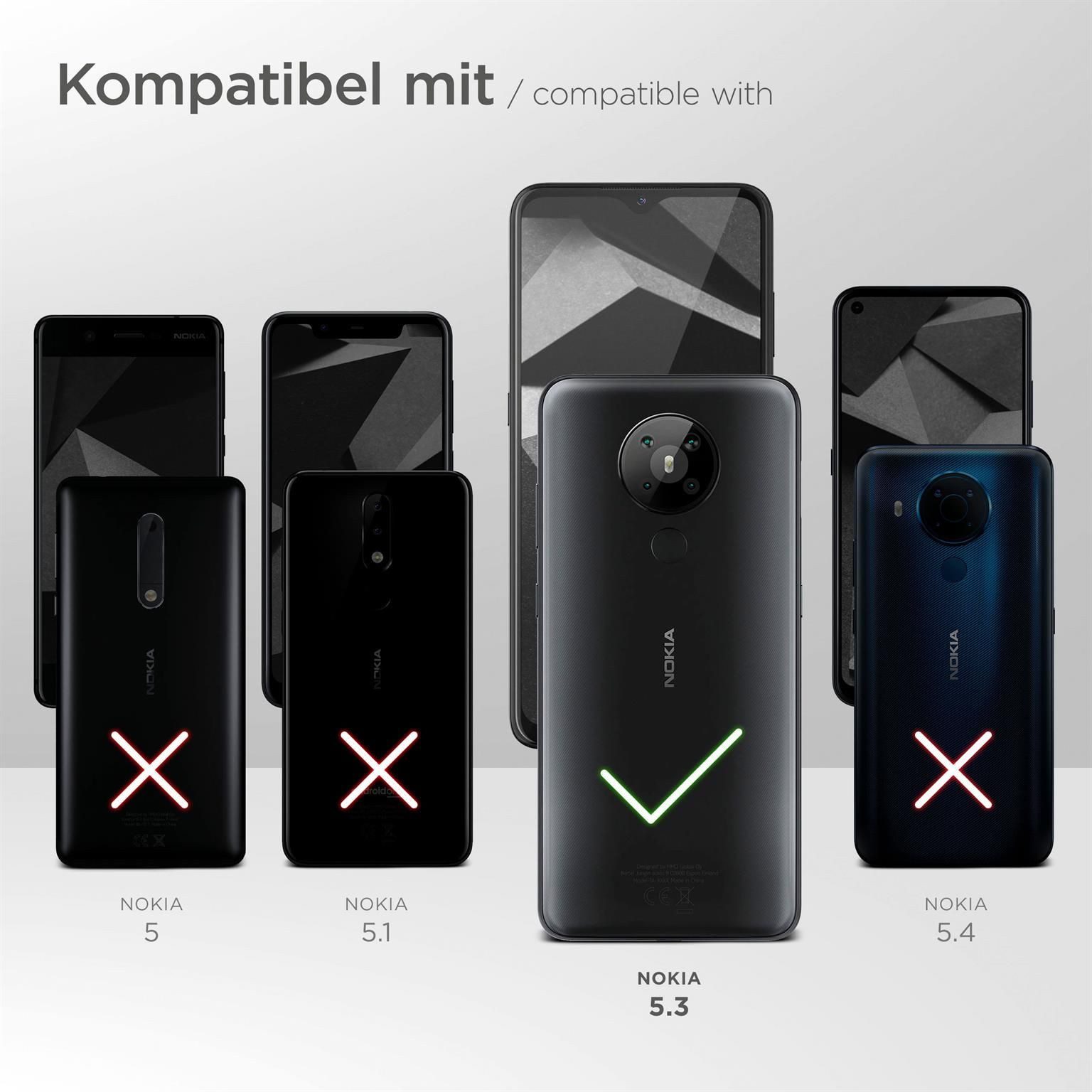 ONEFLOW Handyhülle für Nokia 5.3 Wasserdichte Tasche BeachBag Schwarz 6,55 Zoll, Hülle mit Touch Kamera Fenster IPX8 Unterwasser-Tasche zum Schwimmen